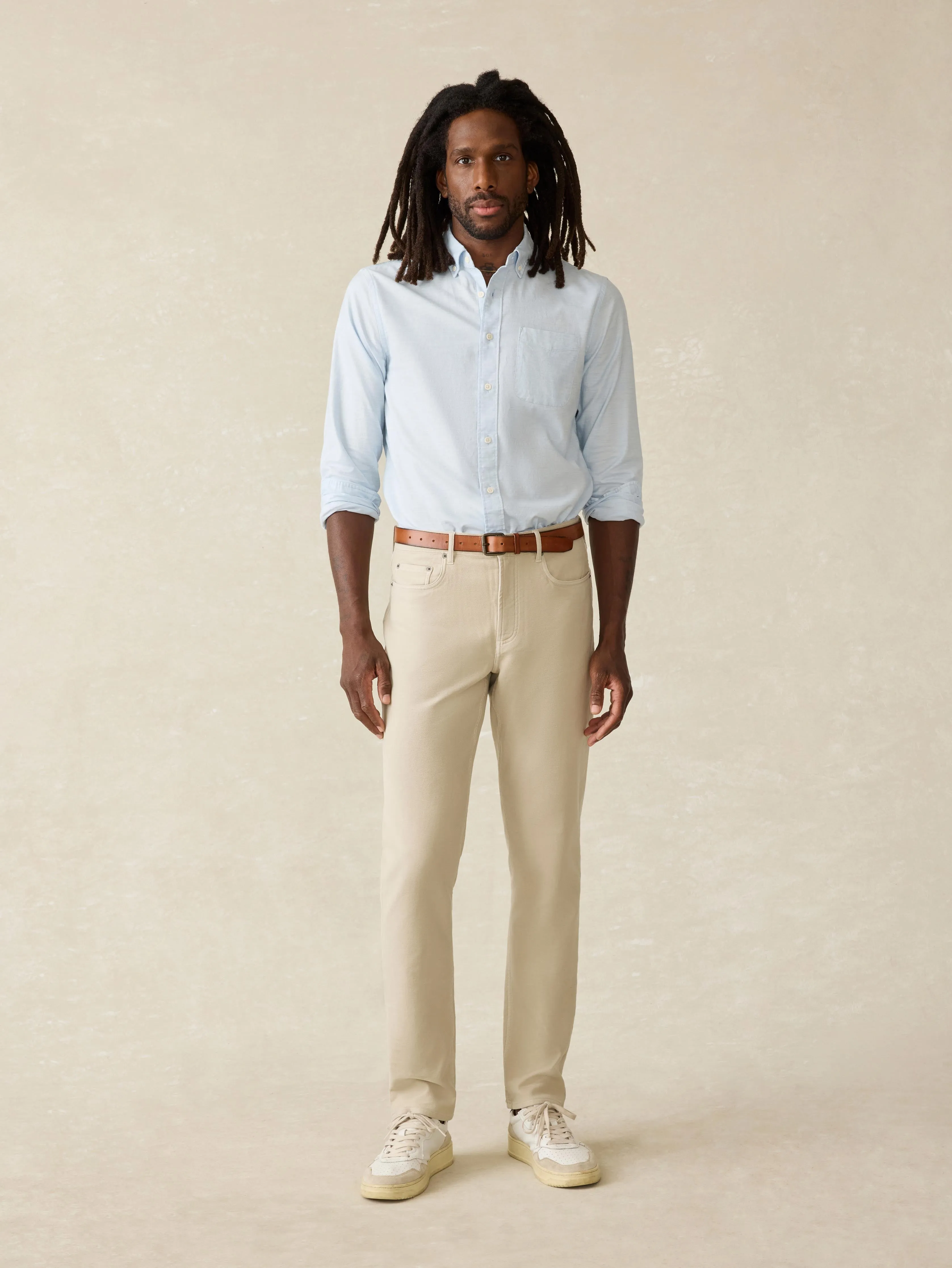 Supima Oxford Shirt - Blue Heather sold by Faherty product image thumbnail 5