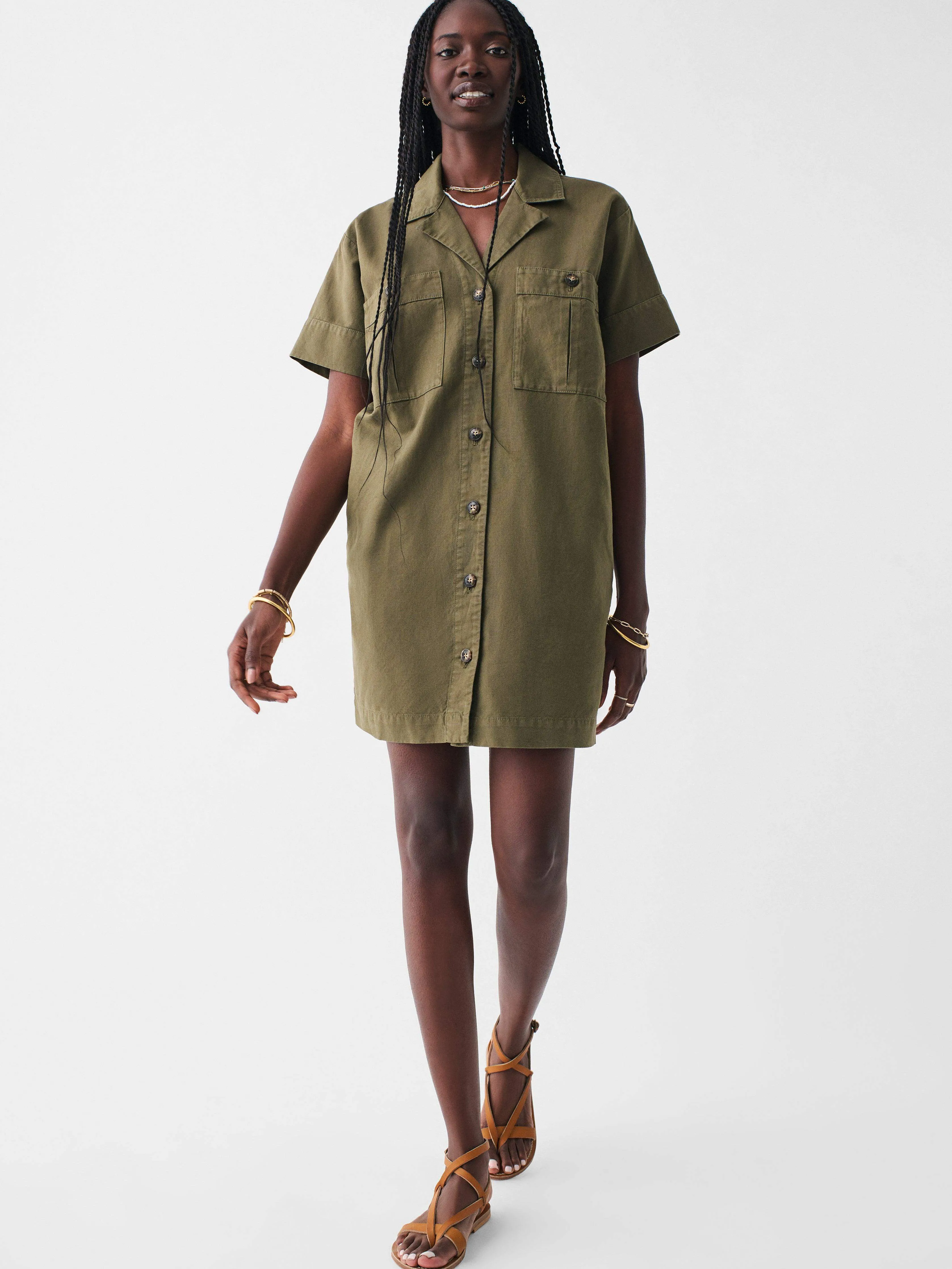 Palos Verdes Dress - Military Olive sold by Faherty product image thumbnail 4