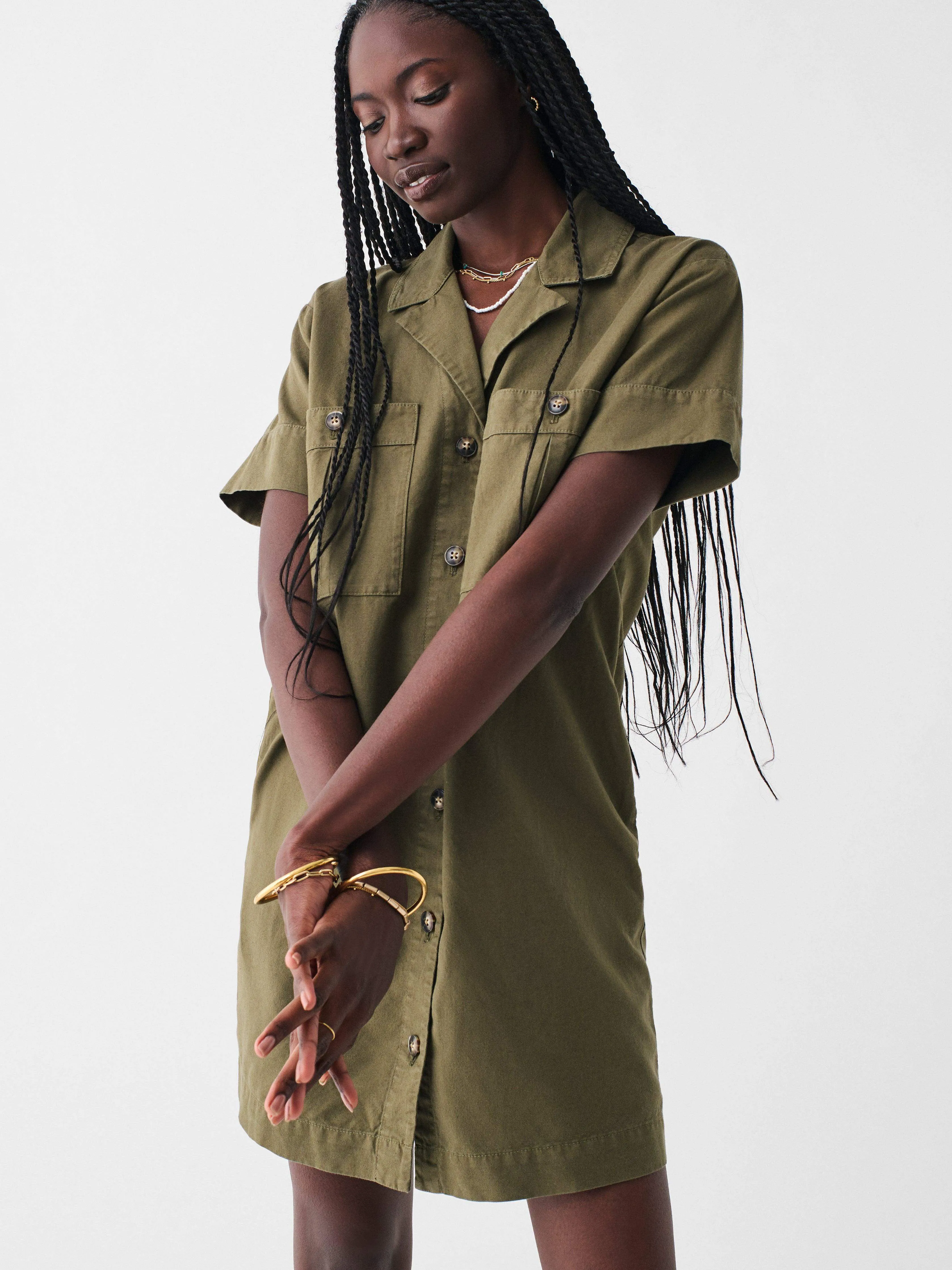 Palos Verdes Dress - Military Olive sold by Faherty product image thumbnail 3