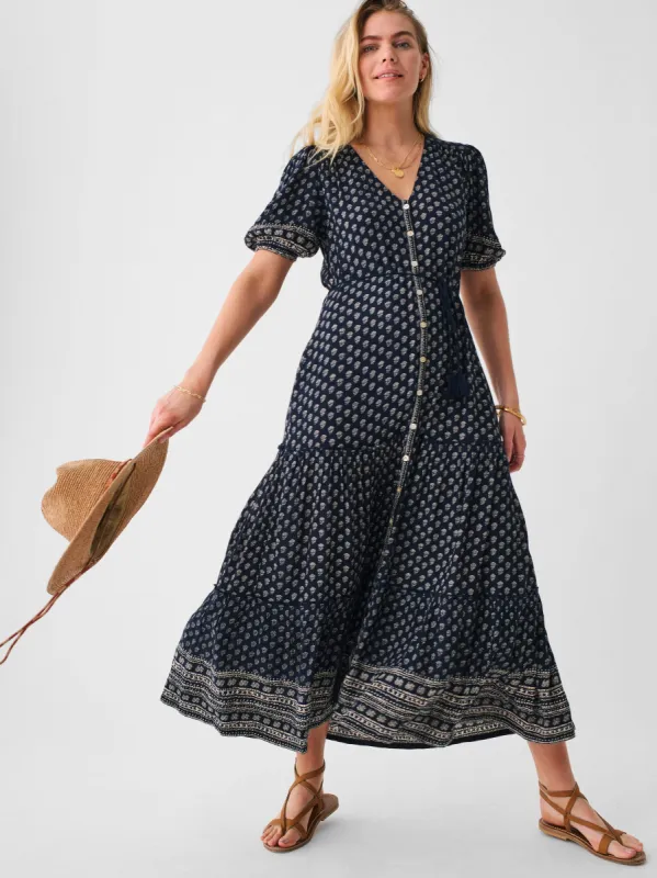 Orinda Maxi Dress - Lotus Floral Print sold by Faherty