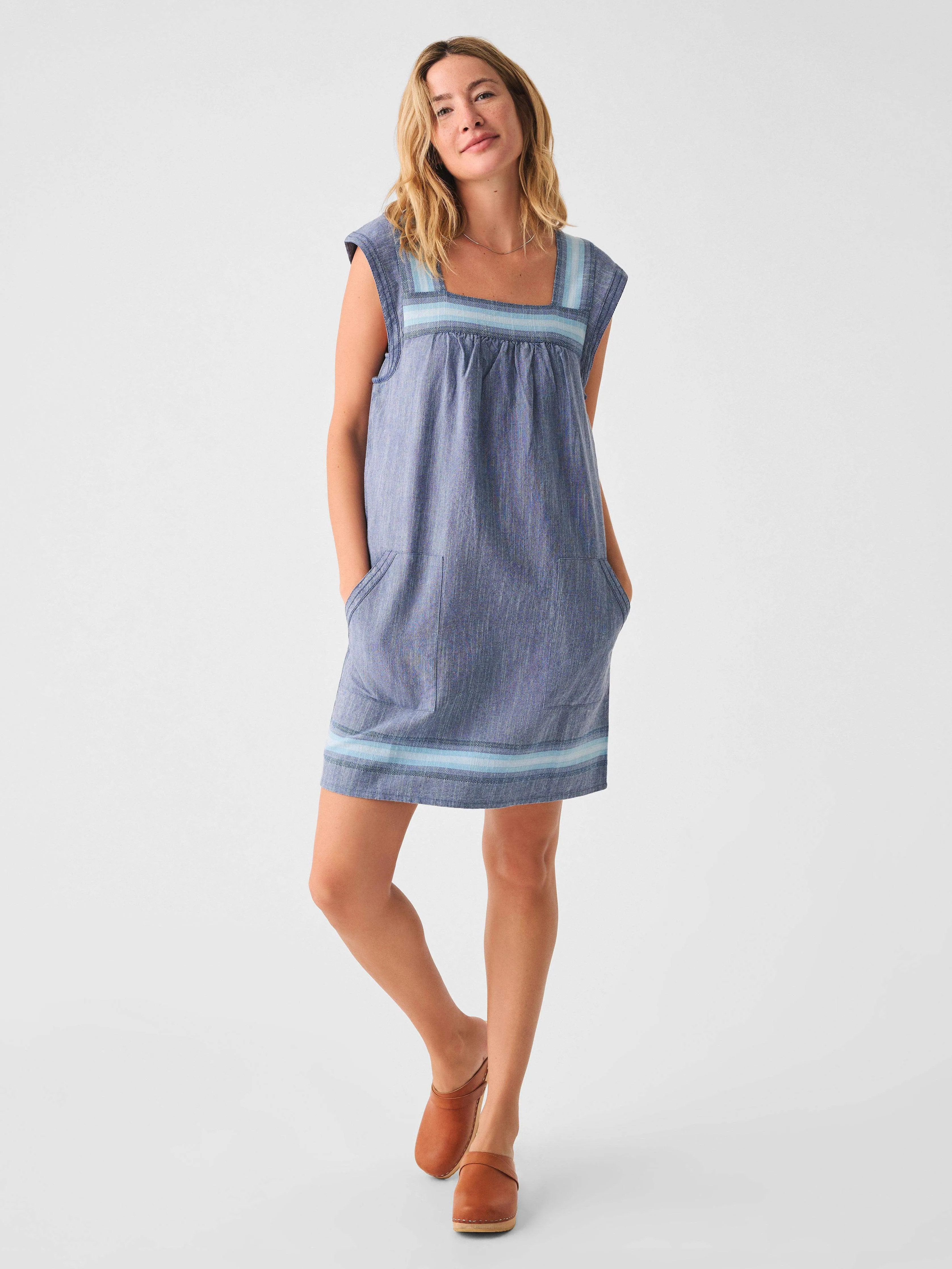 Hailee Dress - Blue Baja sold by Faherty