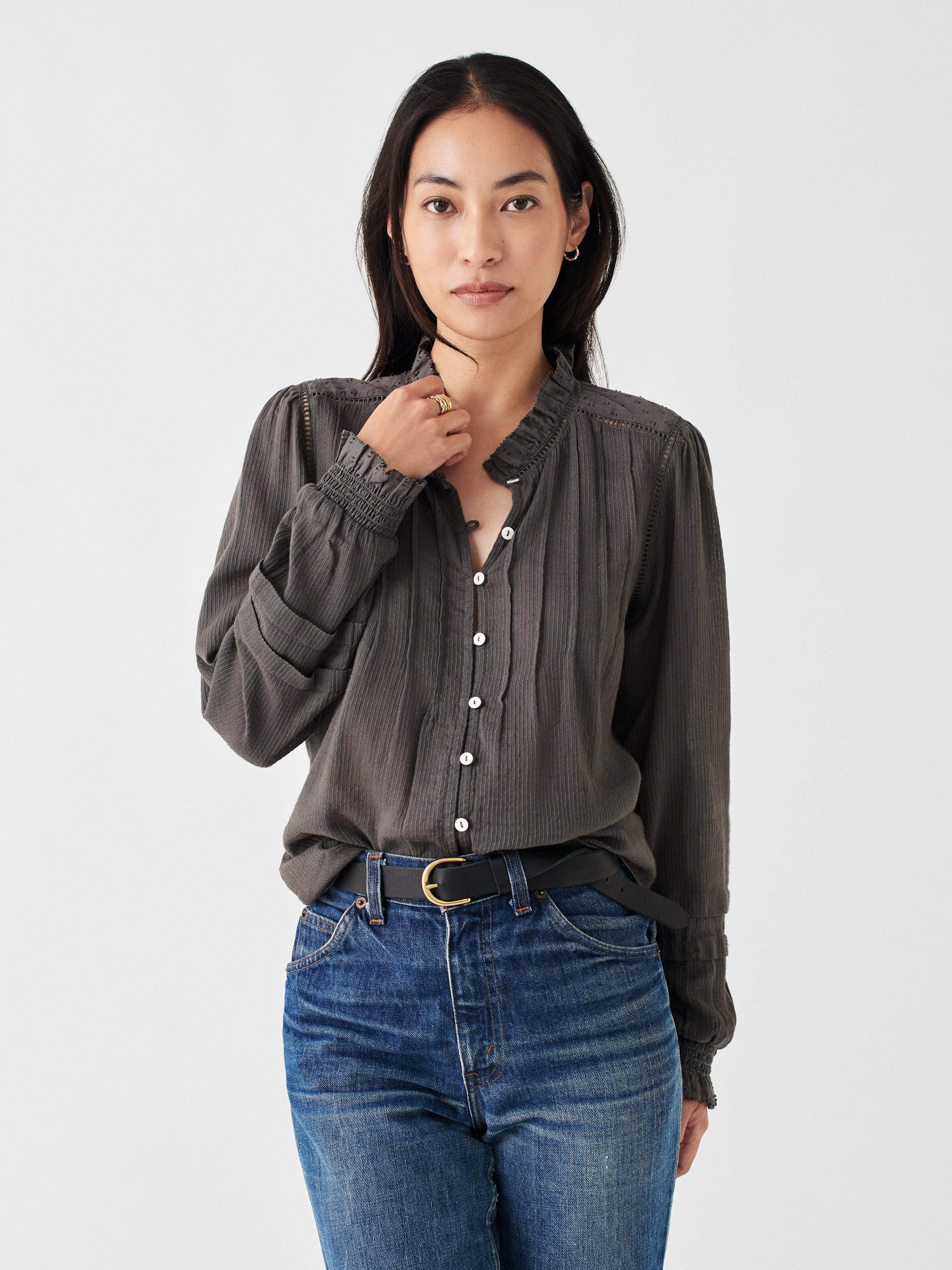 Willa Blouse - Faded Black sold by Faherty