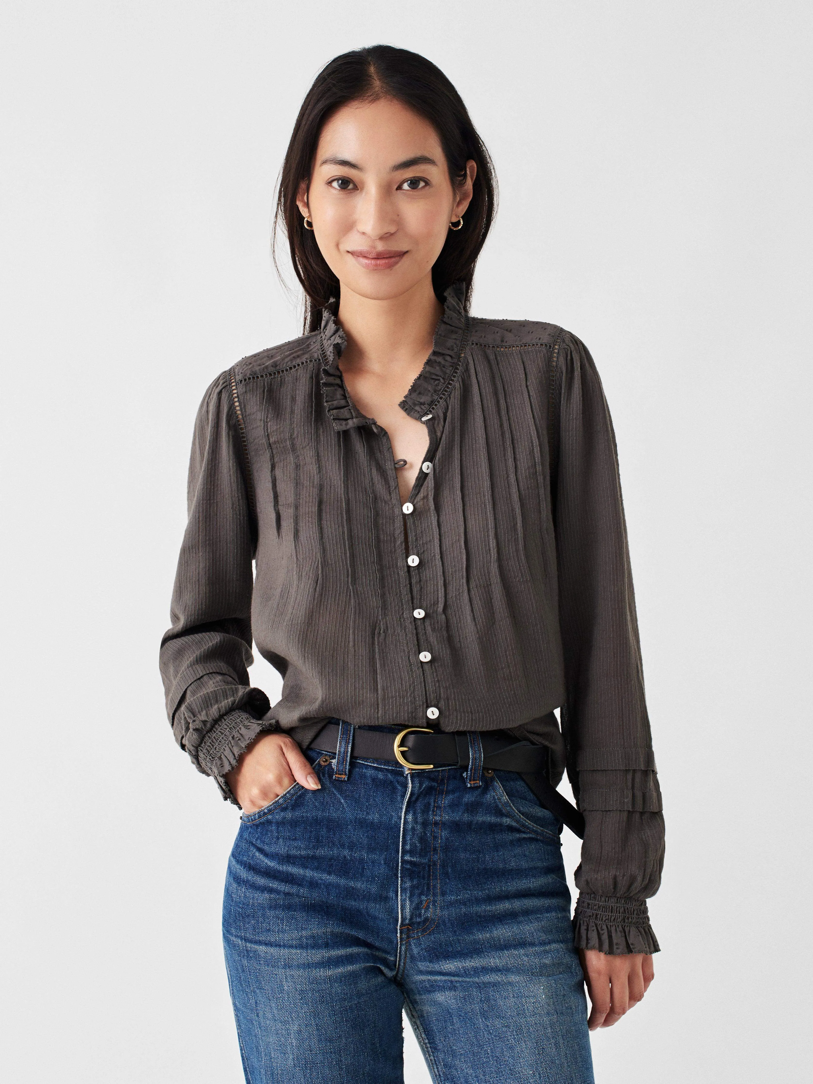 Willa Blouse - Faded Black sold by Faherty product image thumbnail 3