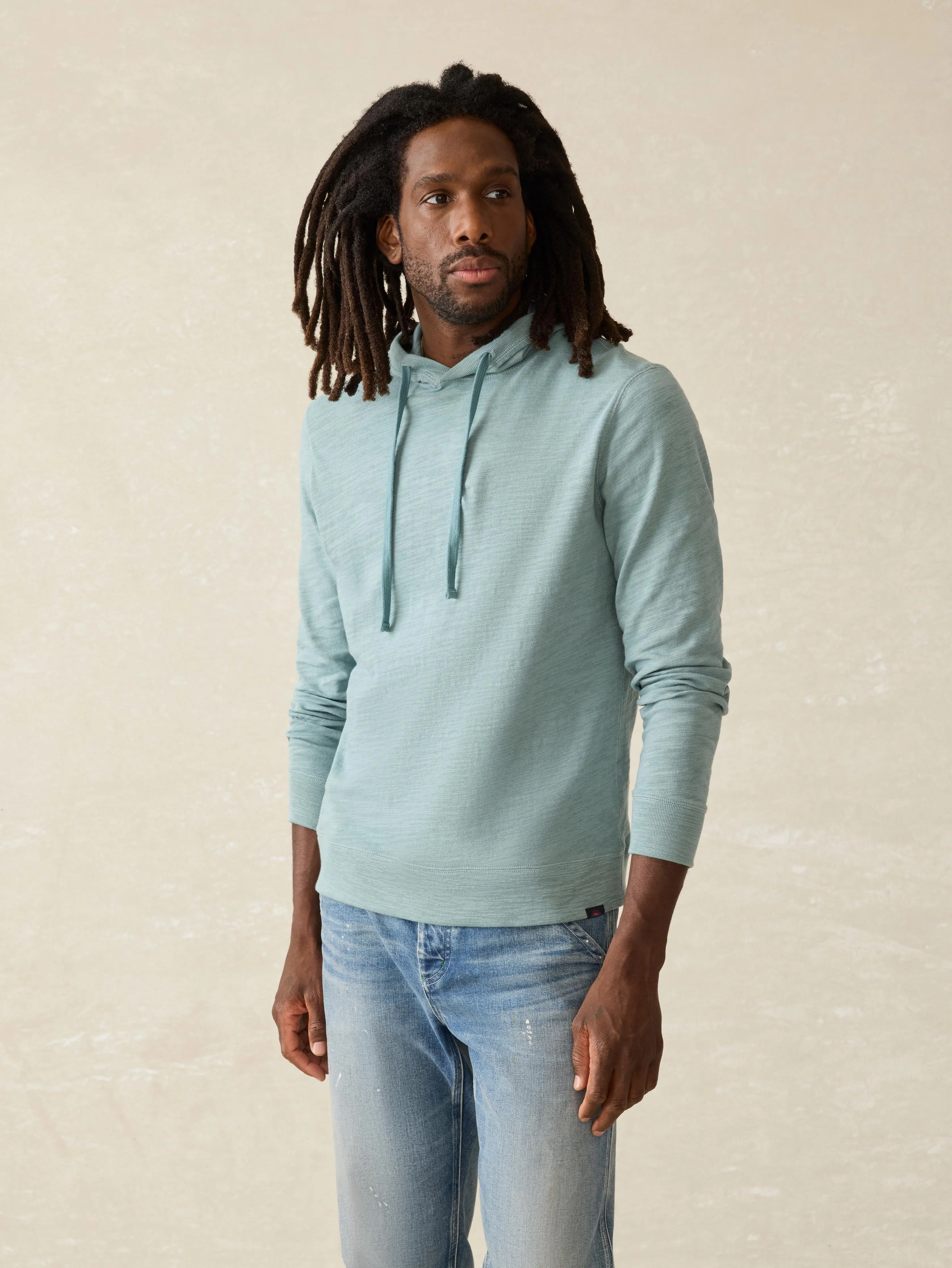 Sunwashed Midweight Organic Hoodie - Ocean Glass sold by Faherty product image thumbnail 3