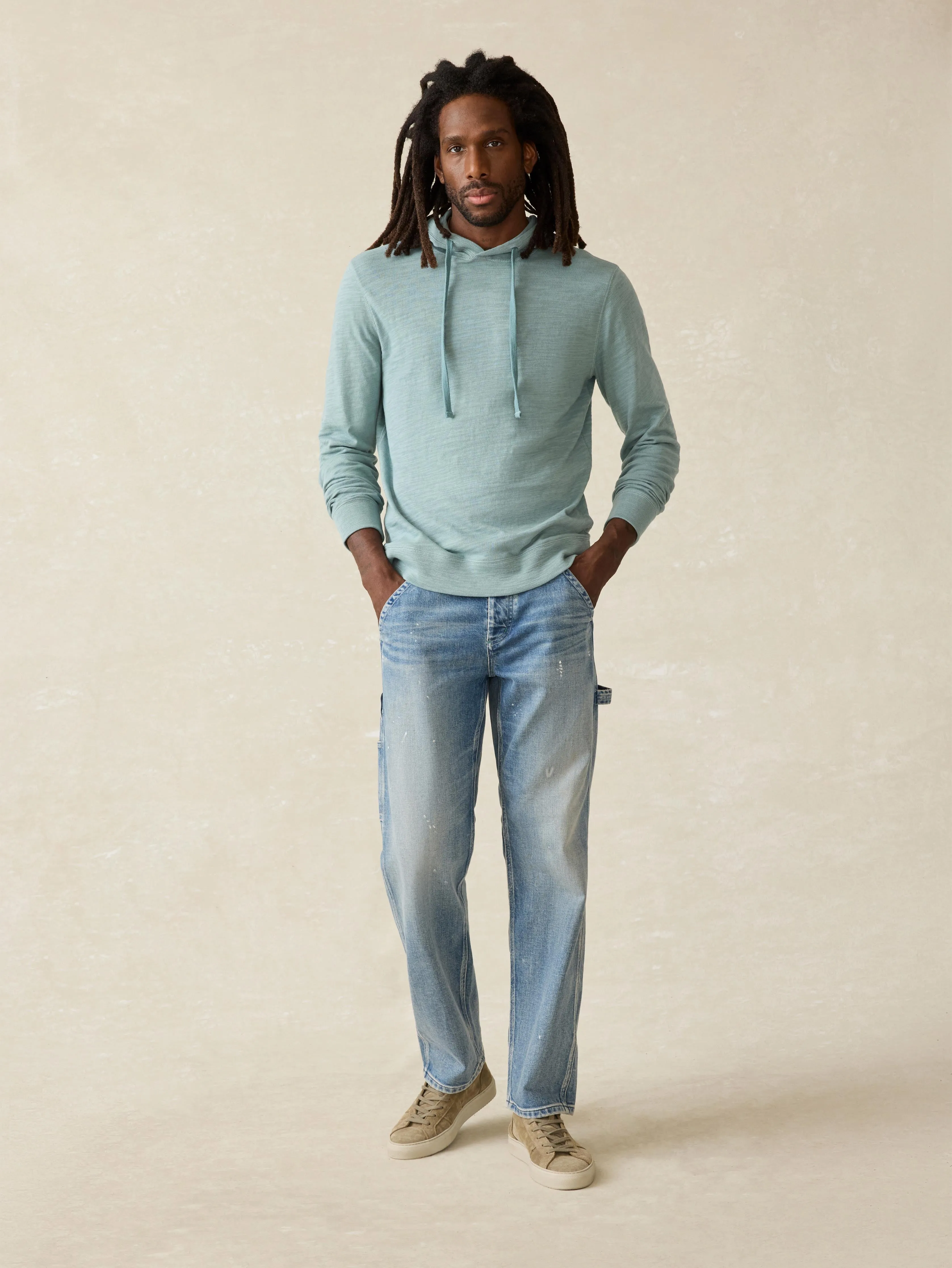 Sunwashed Midweight Organic Hoodie - Ocean Glass sold by Faherty product image thumbnail 4