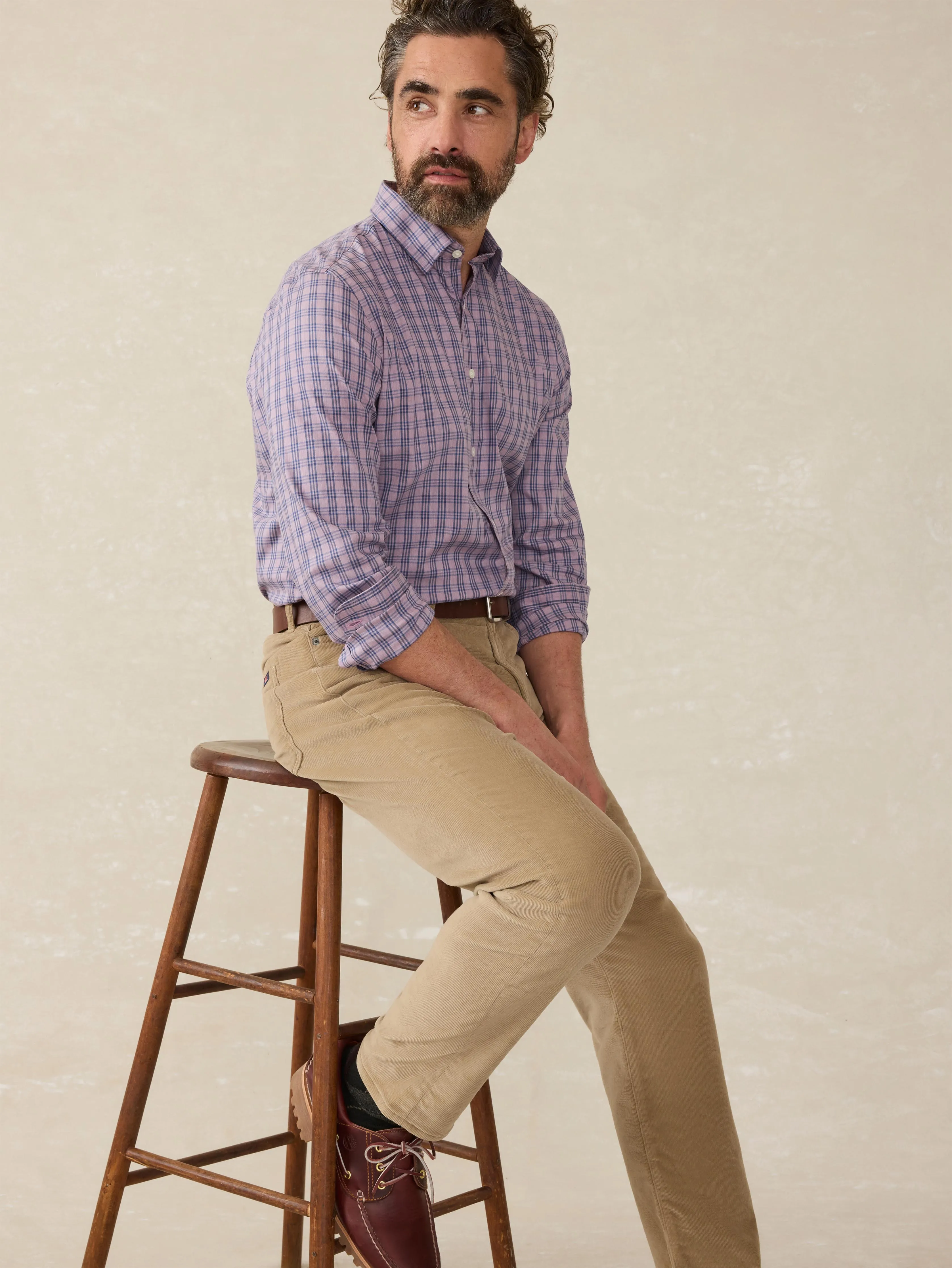 Movement™ Shirt - Berry Skies Check sold by Faherty product image thumbnail 3
