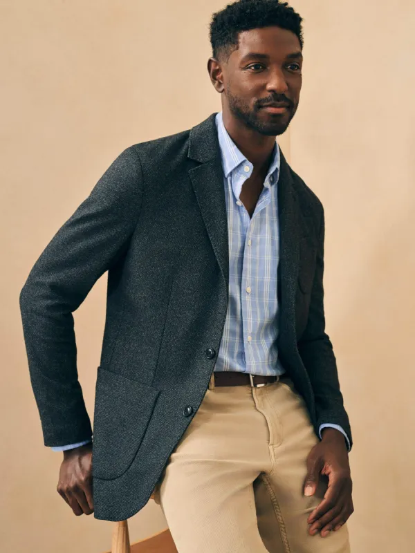 Reserve Birdseye Knit Blazer - Charcoal Birds Eye sold by Faherty