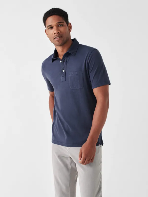 Sunwashed Polo Shirt - Dune Navy sold by Faherty