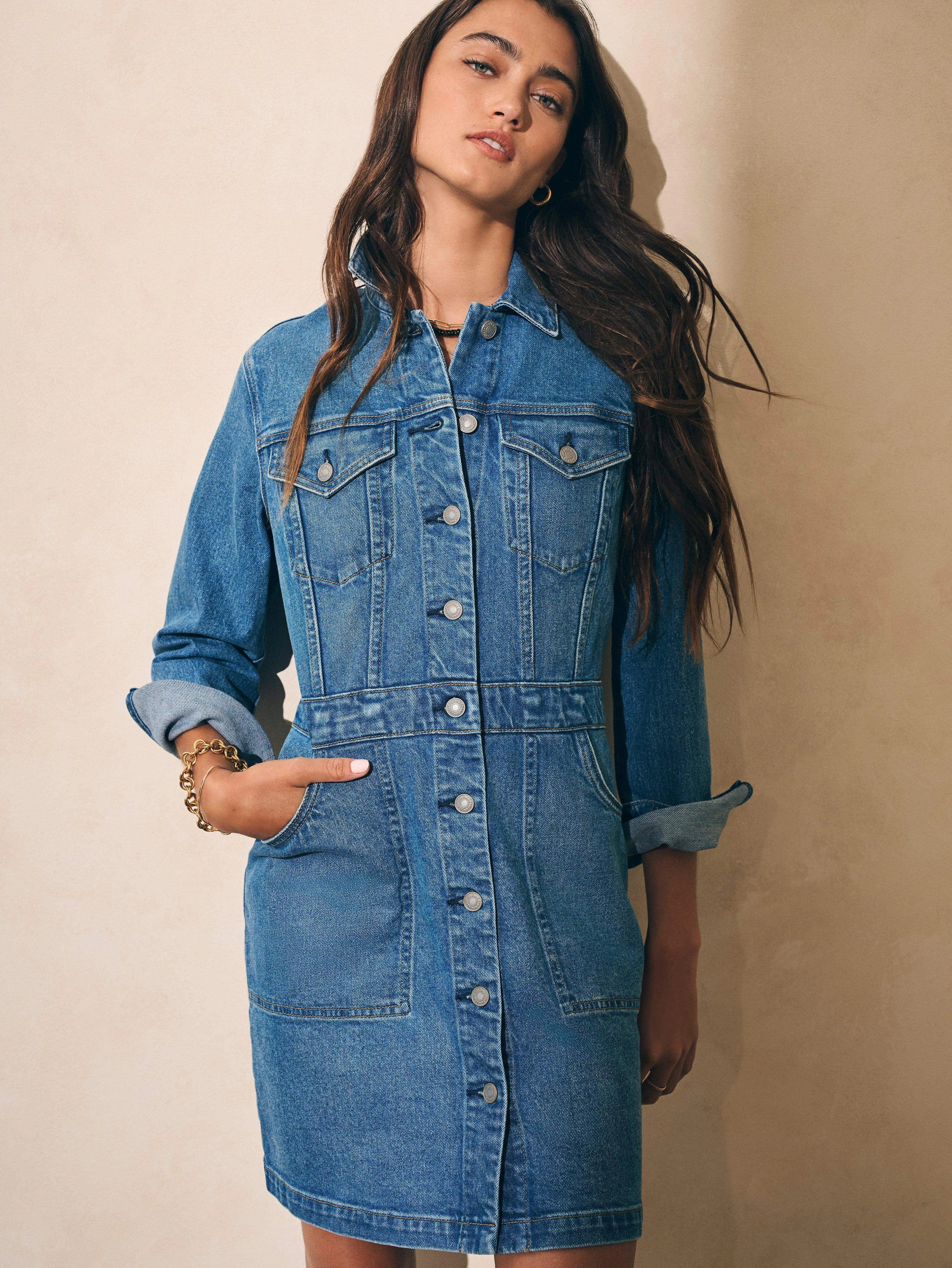 Denim Michelle Dress - Sea Bright sold by Faherty product image thumbnail 3