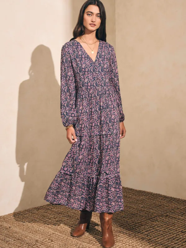 Isabella Dress - Fiona Block Print sold by Faherty