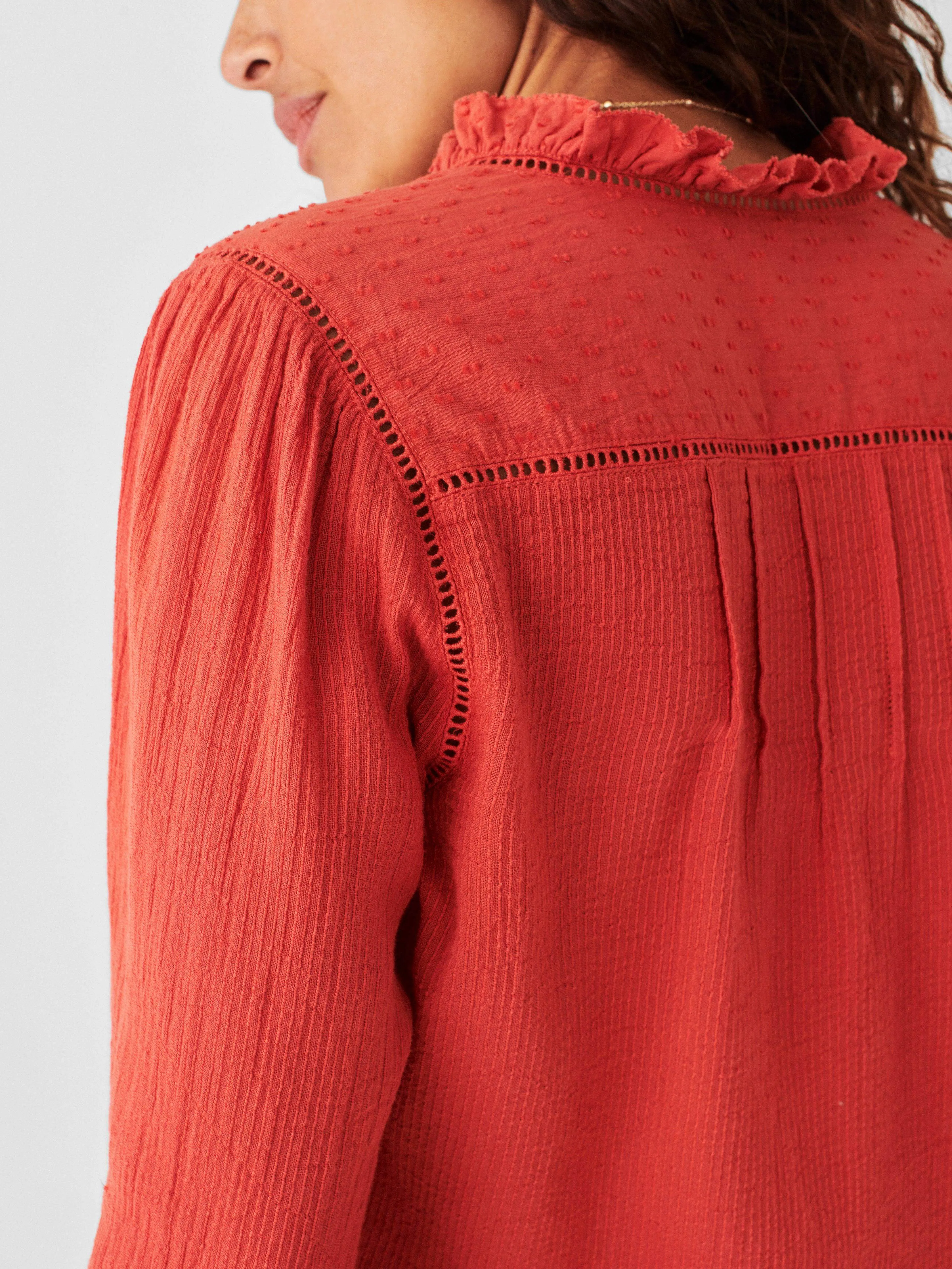 Willa Blouse - Carmine sold by Faherty product image thumbnail 4