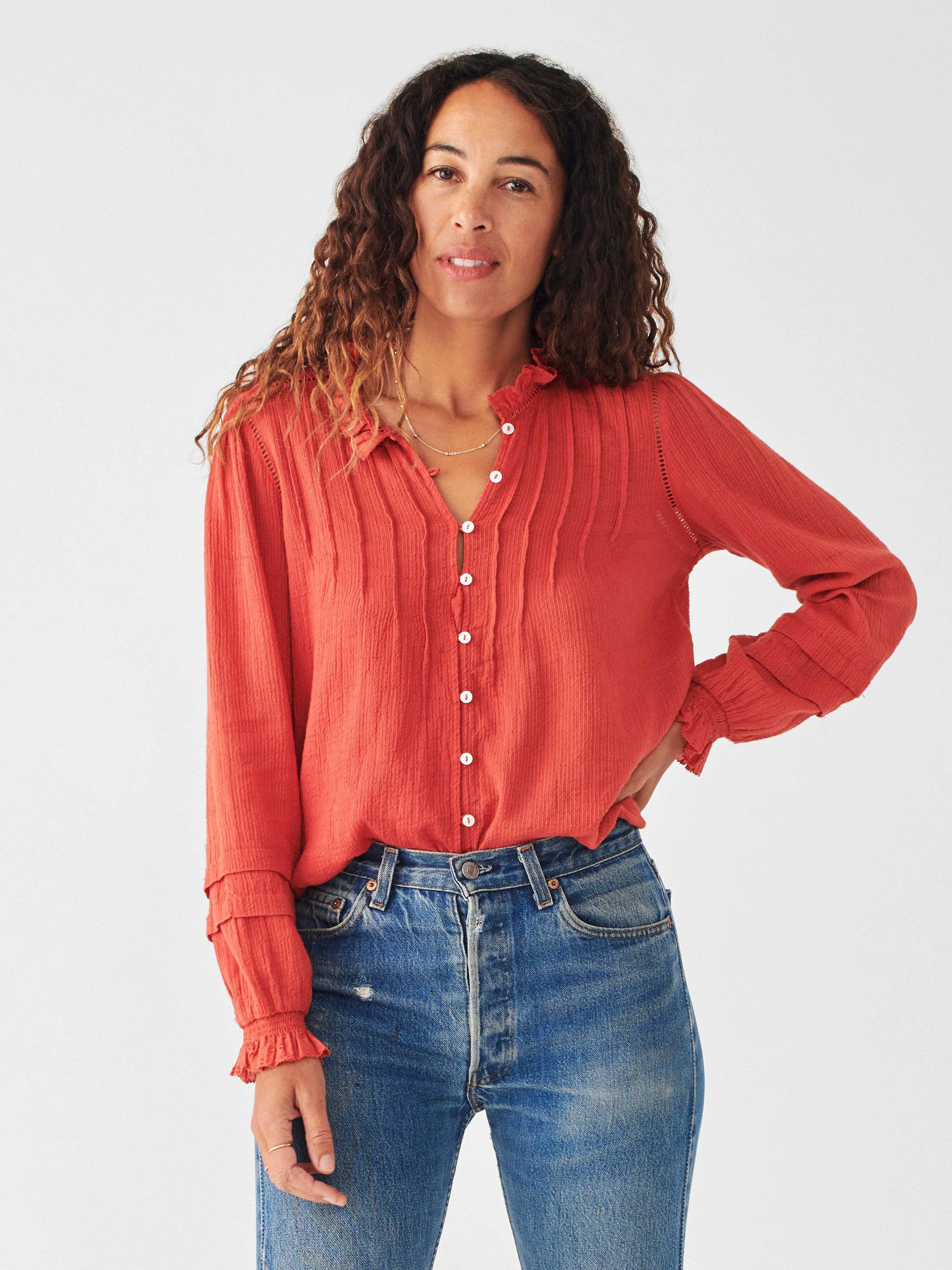 Willa Blouse - Carmine sold by Faherty