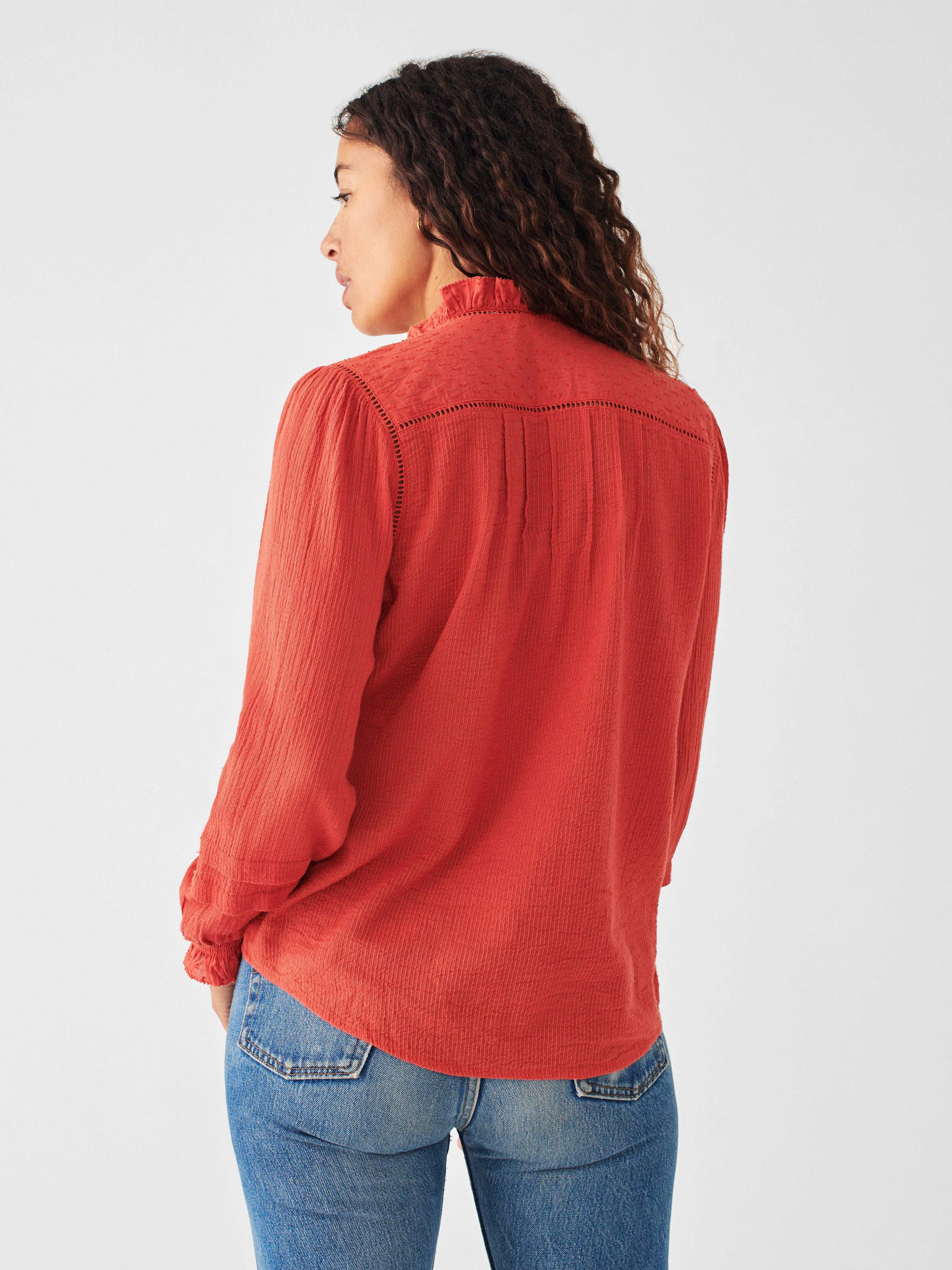 Willa Blouse - Carmine sold by Faherty product image thumbnail 5