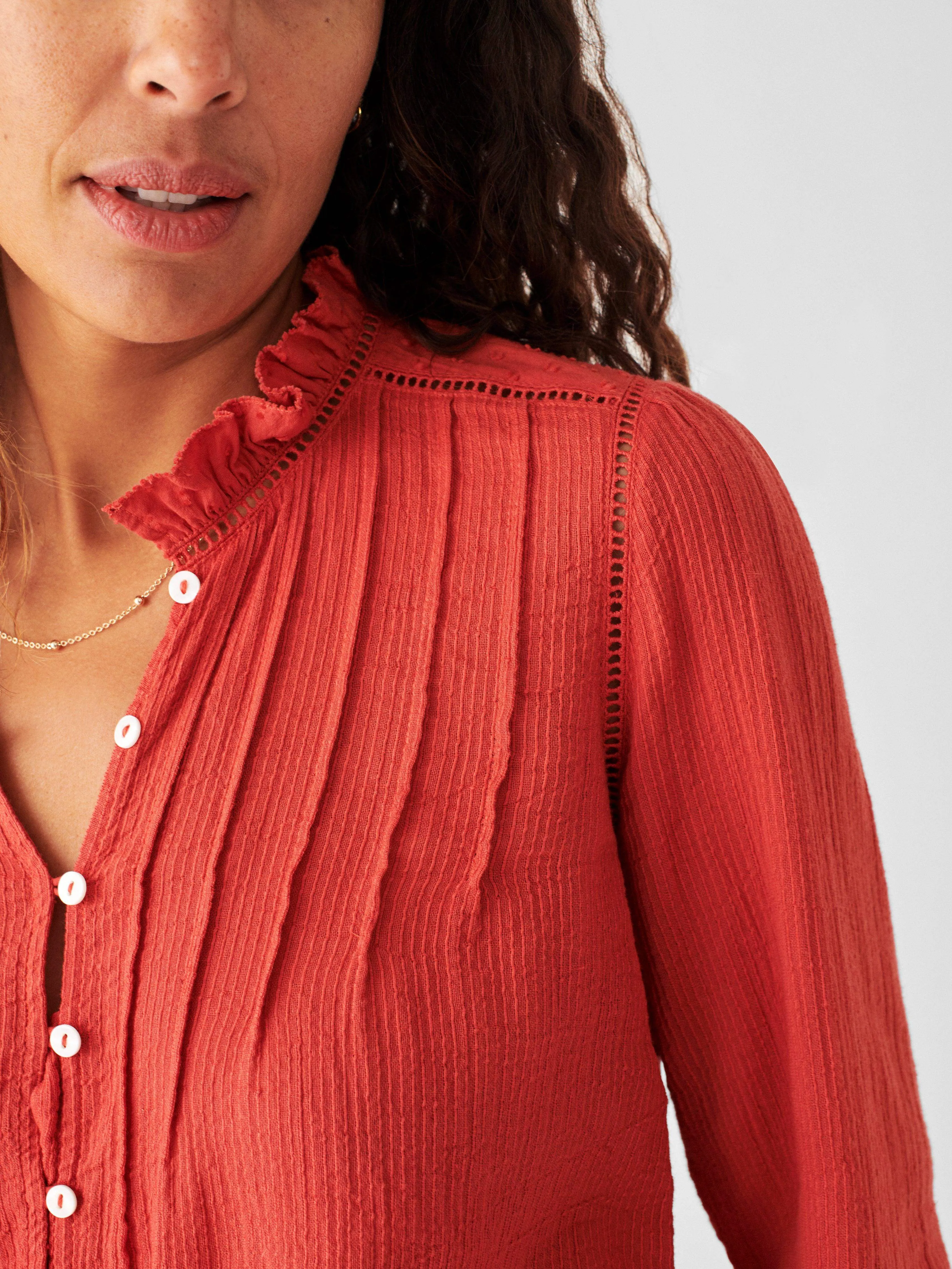 Willa Blouse - Carmine sold by Faherty product image thumbnail 2