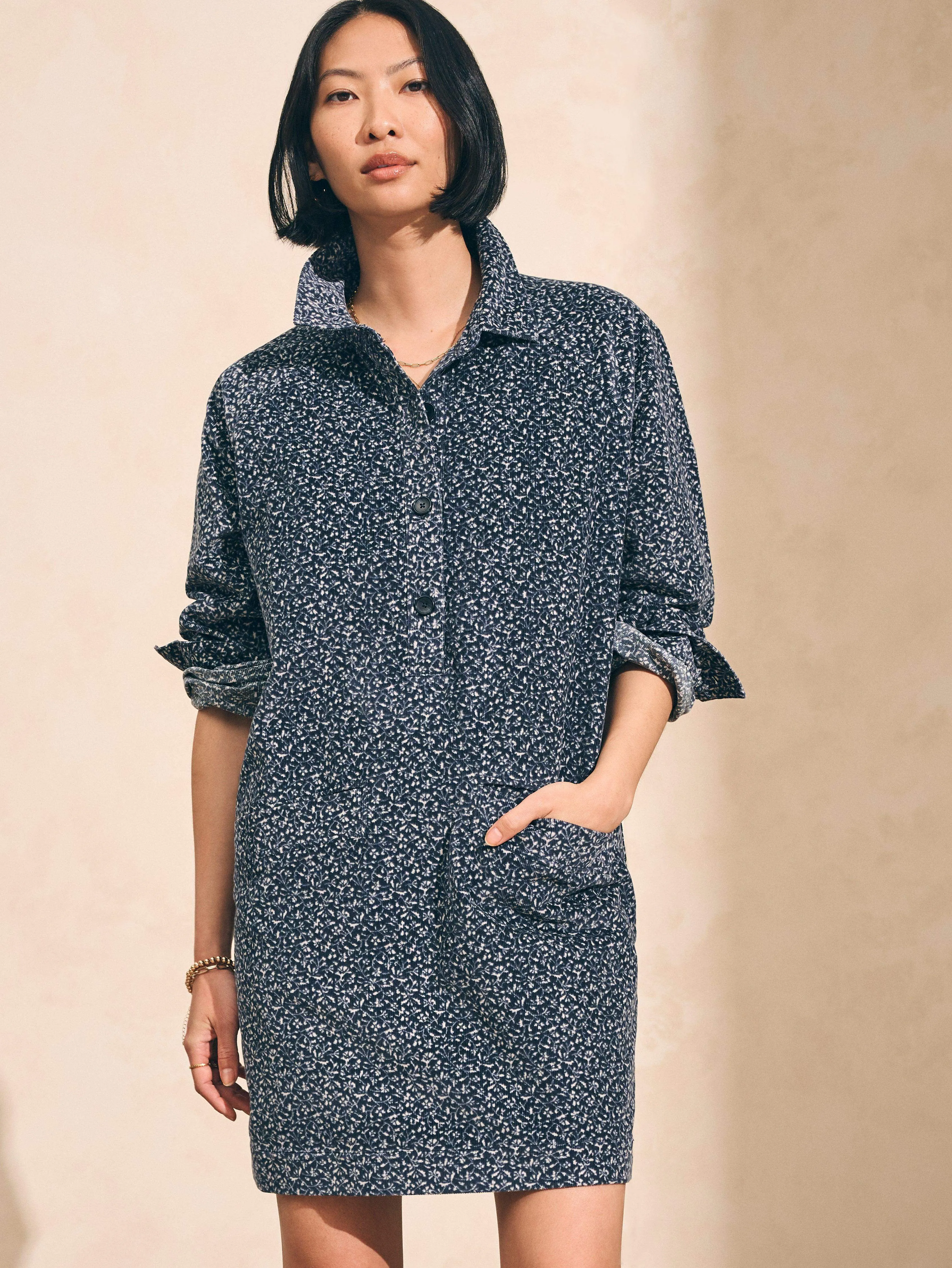 Lyon Cord Dress - Riverton Ditsy Floral sold by Faherty product image thumbnail 3