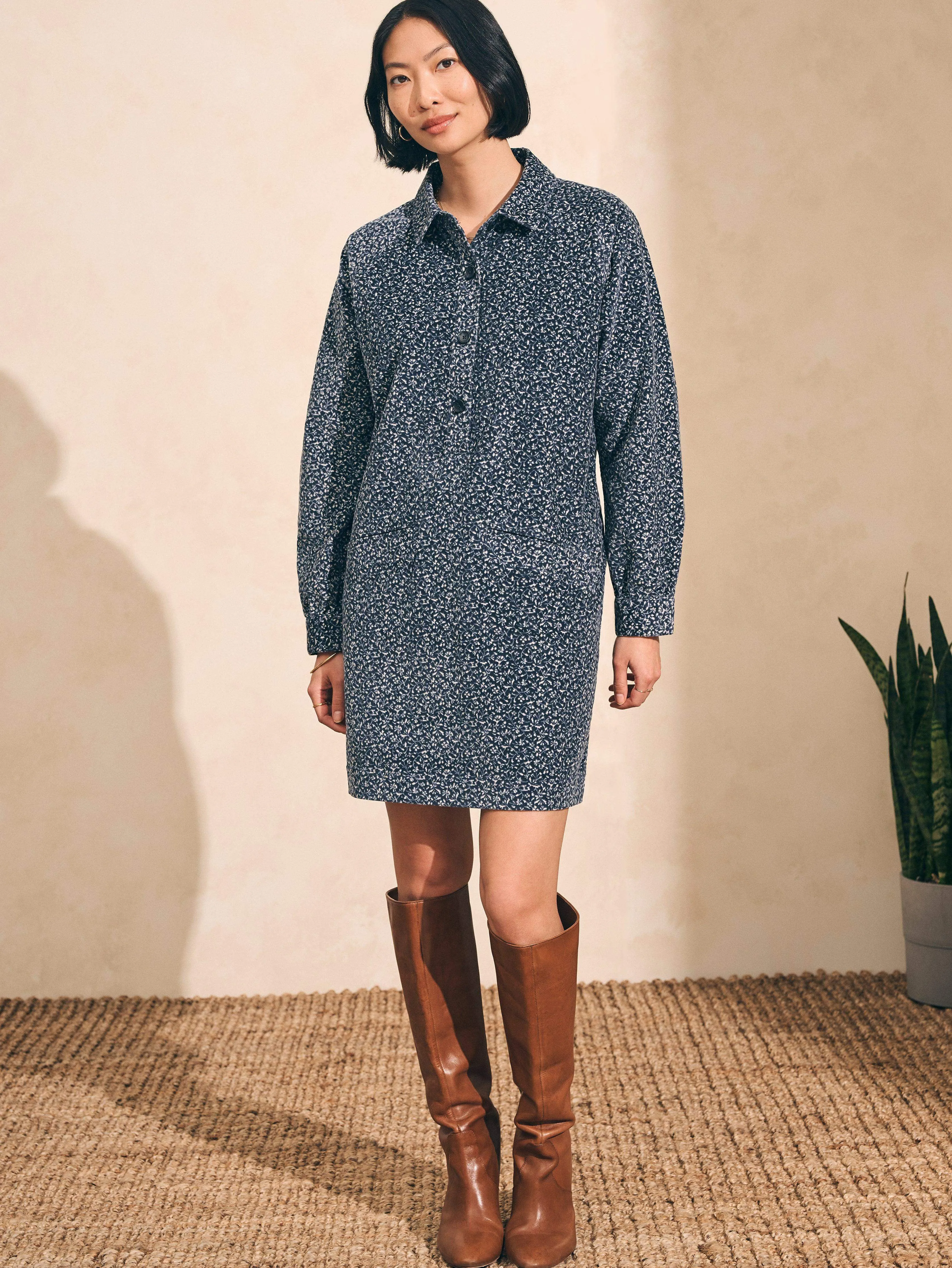 Lyon Cord Dress - Riverton Ditsy Floral sold by Faherty product image thumbnail 4
