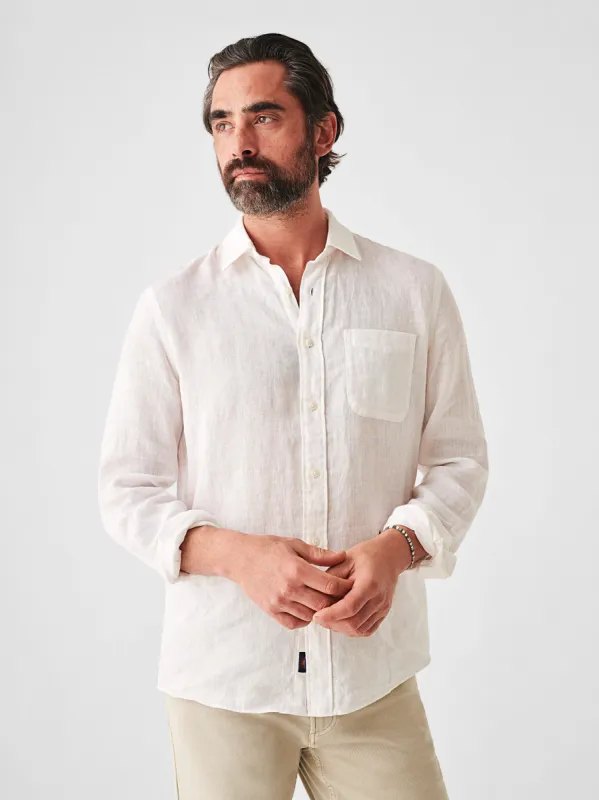 Laguna Linen Shirt - White sold by Faherty