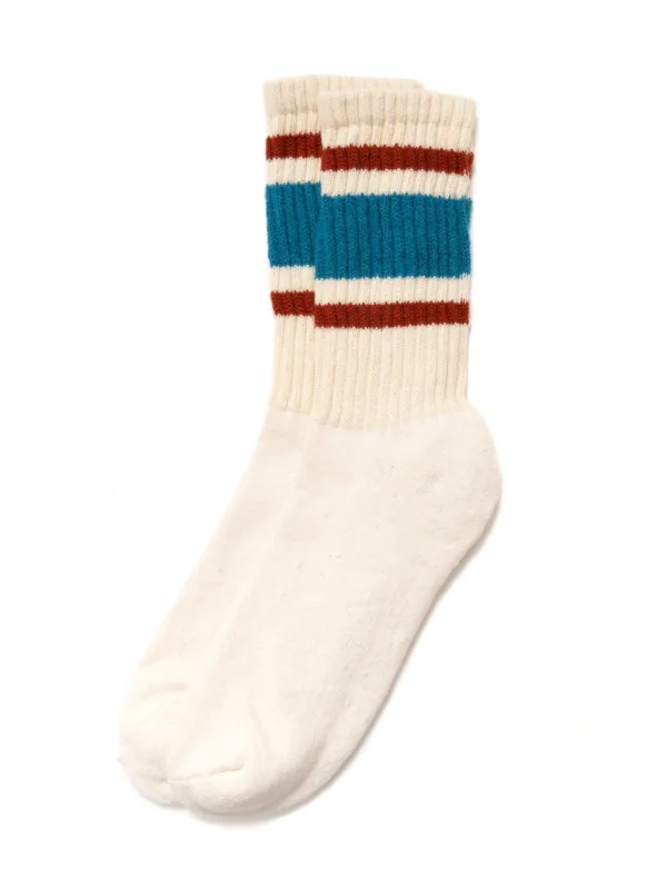 American Trench Retro Stripe Socks - Rust Tile sold by Faherty