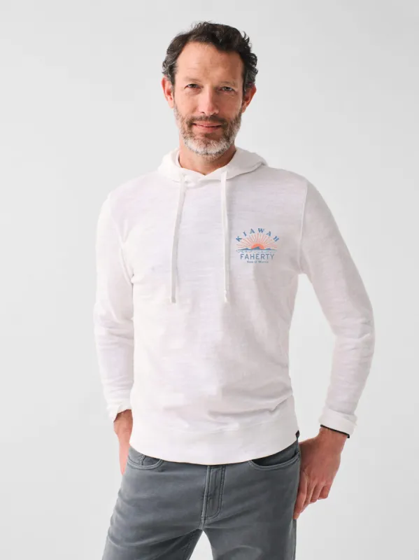 Kiawah Heritage Slub Cotton Hoodie - White sold by Faherty
