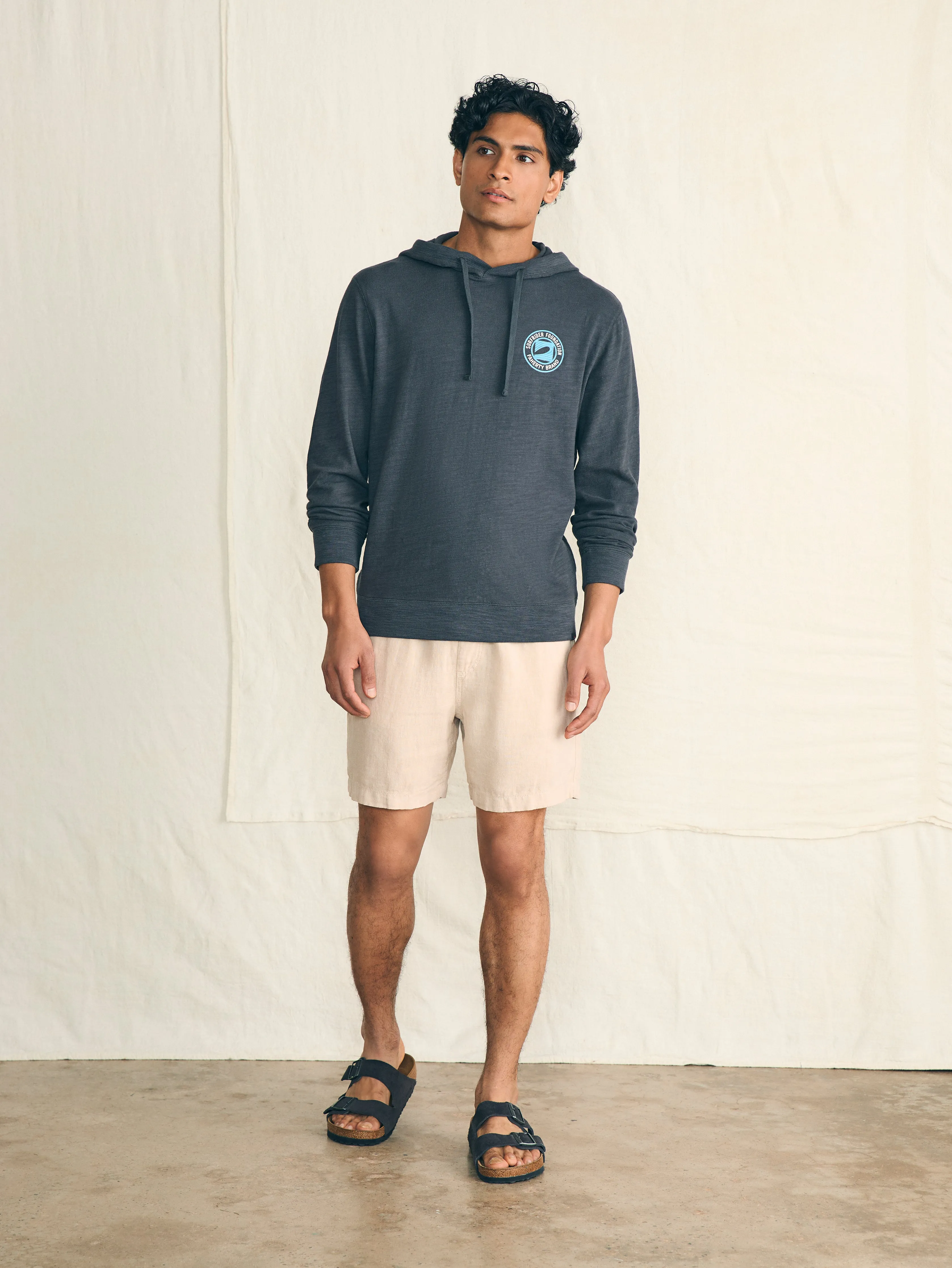 Surfrider Sunwashed Slub Hoodie - Graphite sold by Faherty product image thumbnail 4