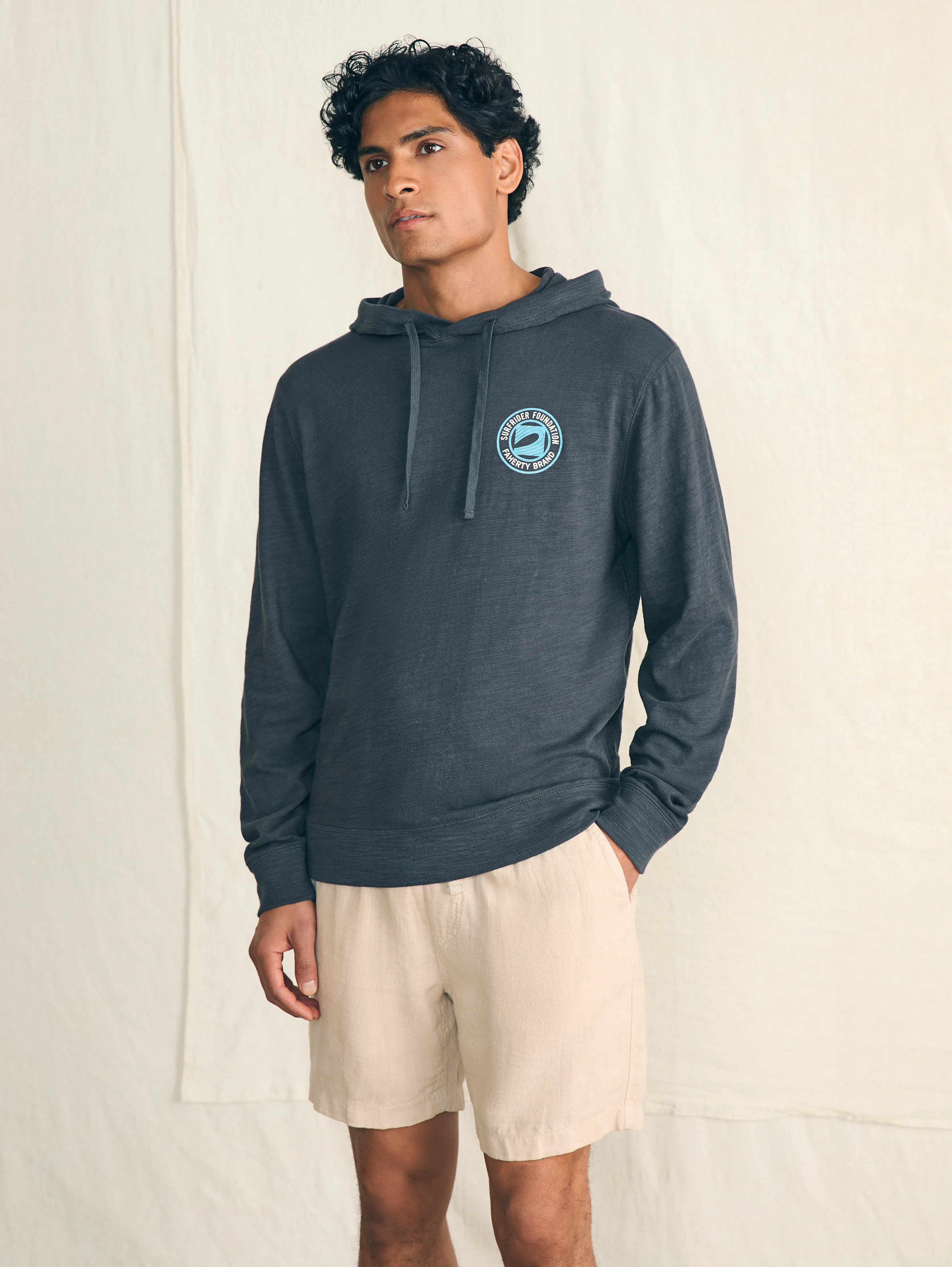 Surfrider Sunwashed Slub Hoodie - Graphite sold by Faherty product image thumbnail 3