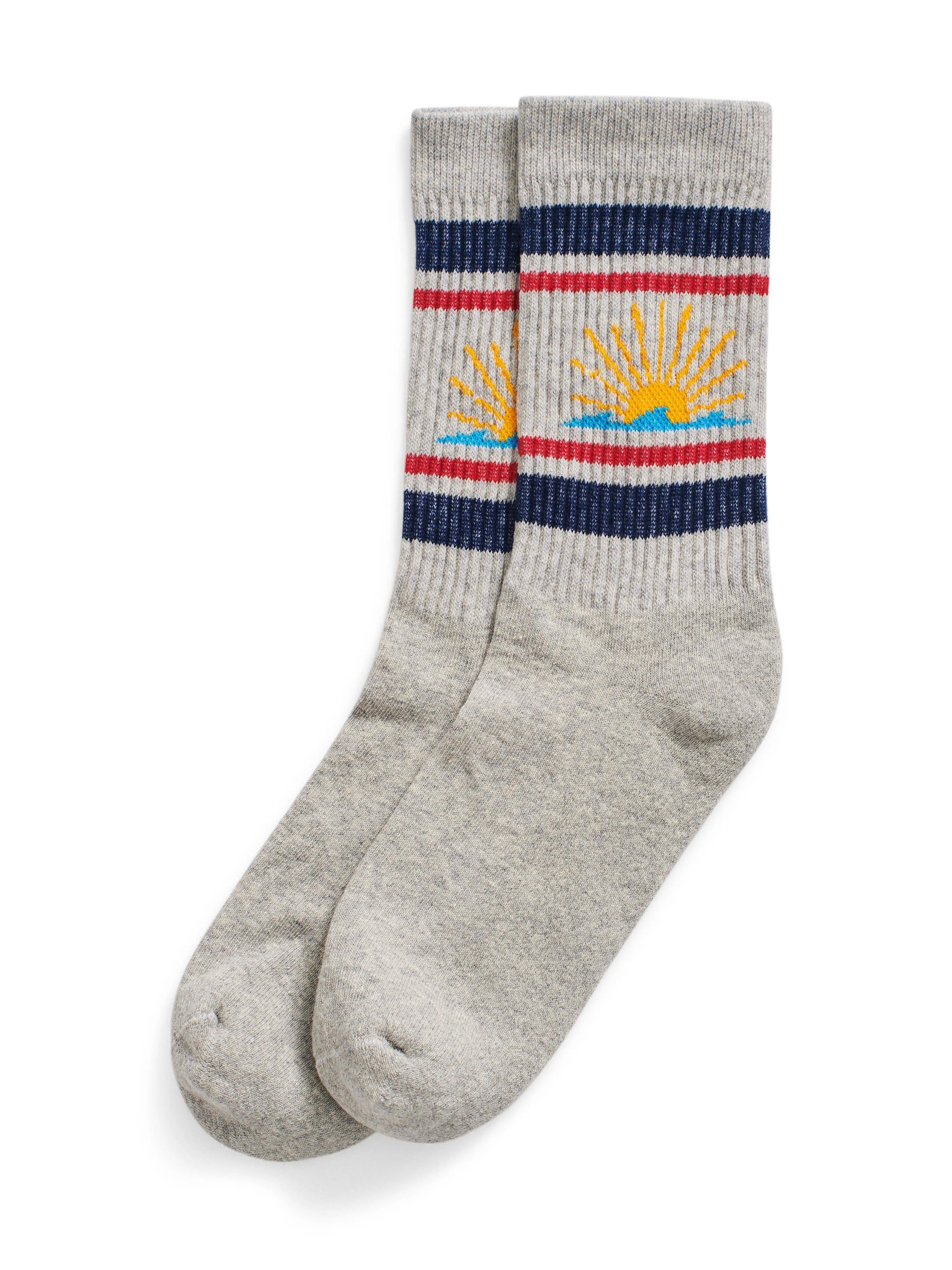Sun & Waves™ Sock - Grey sold by Faherty