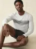 Shorelite Long-Sleeve Tech Tee - Grey Steel Surf Stripe sold by Faherty