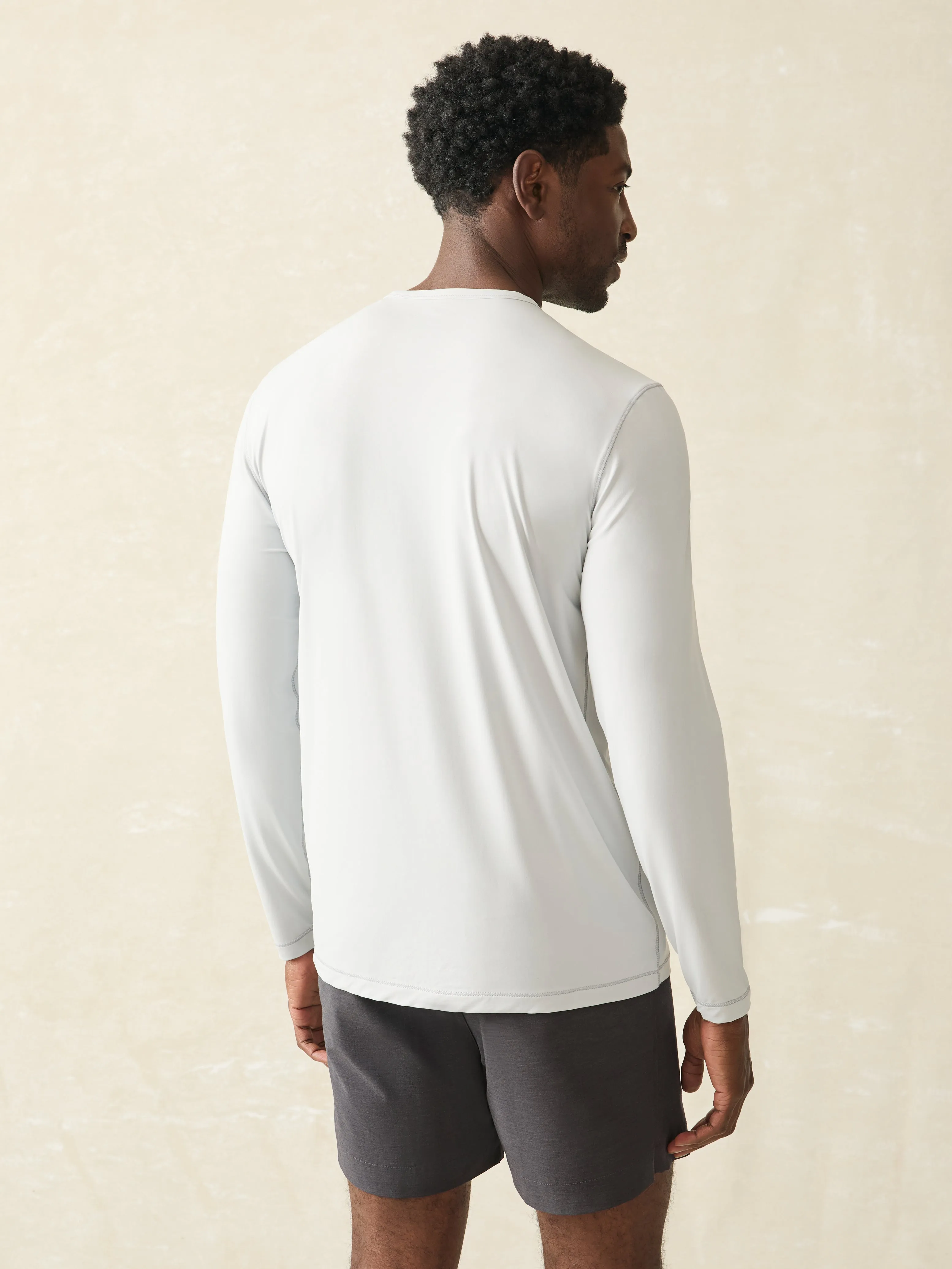 Shorelite Long-Sleeve Tech Tee - Grey Steel Surf Stripe sold by Faherty product image thumbnail 5