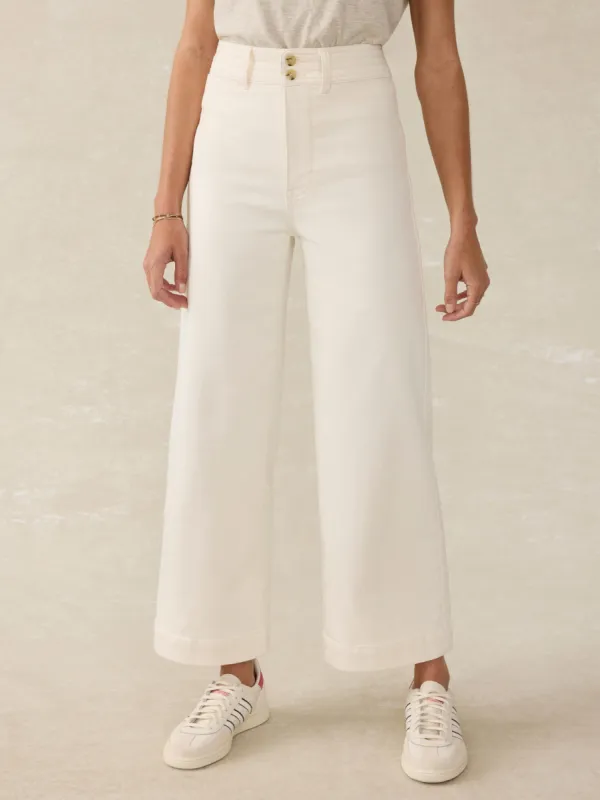 Stretch Terry Harbor Ankle Pant - Egret sold by Faherty