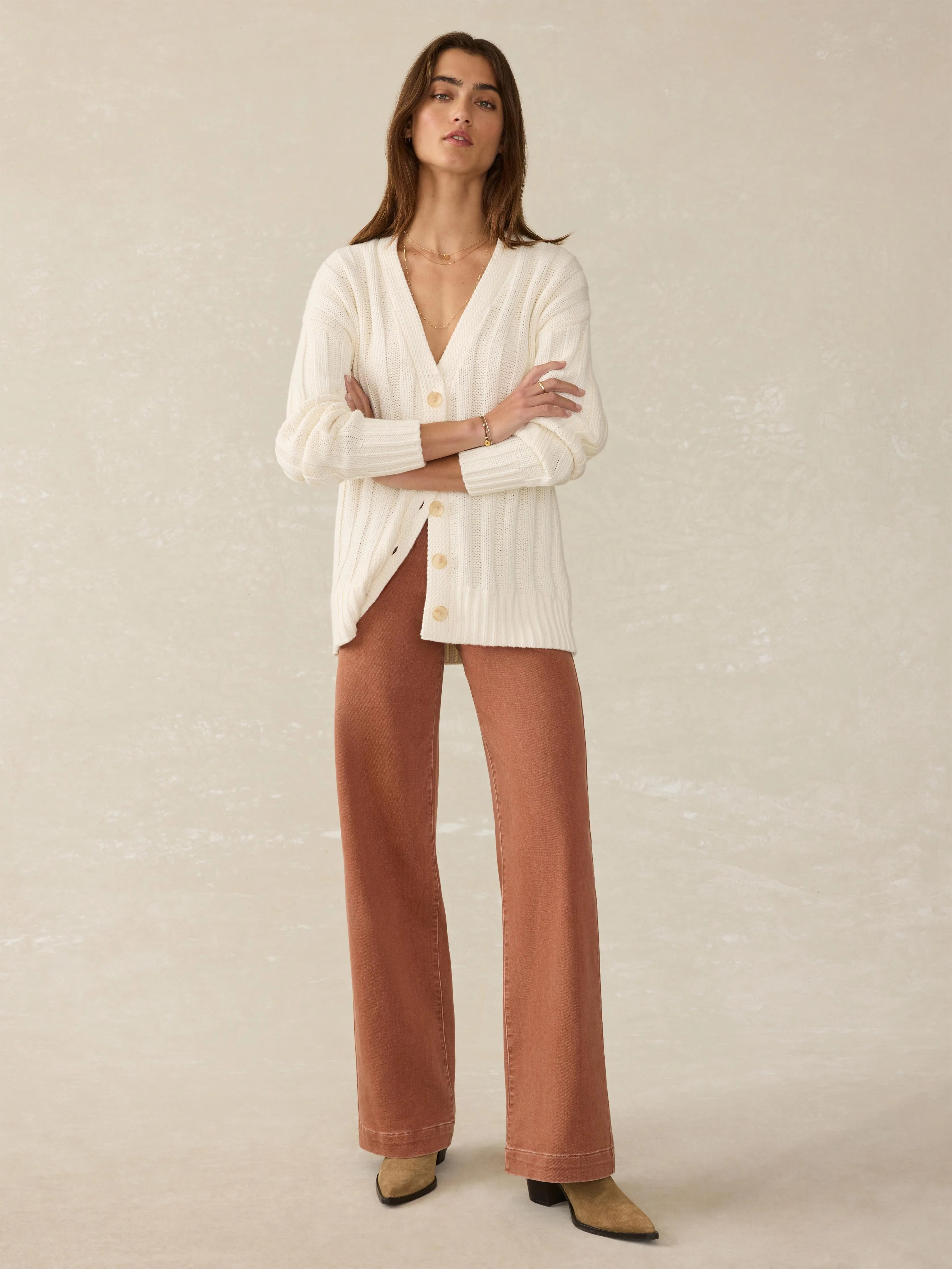 Sunwashed Cotton Laidback Cardigan - Egret sold by Faherty product image thumbnail 5