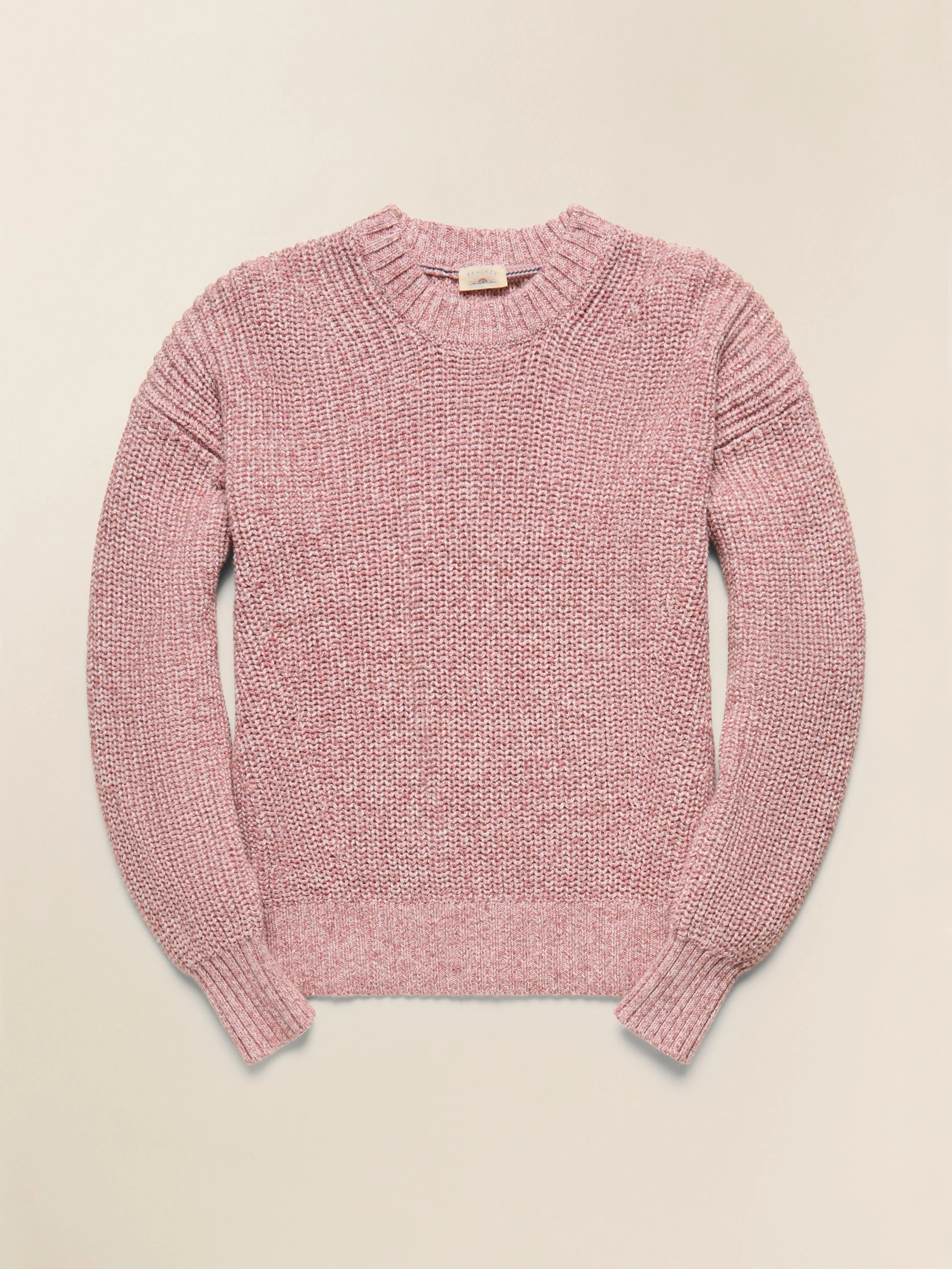 Sunwashed Cotton Fisherman Sweater - Seashell Blush sold by Faherty product image thumbnail 4