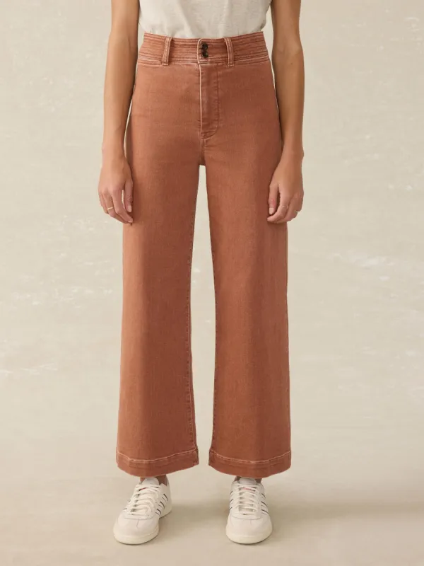 Stretch Terry Harbor Ankle Pant - Russet sold by Faherty