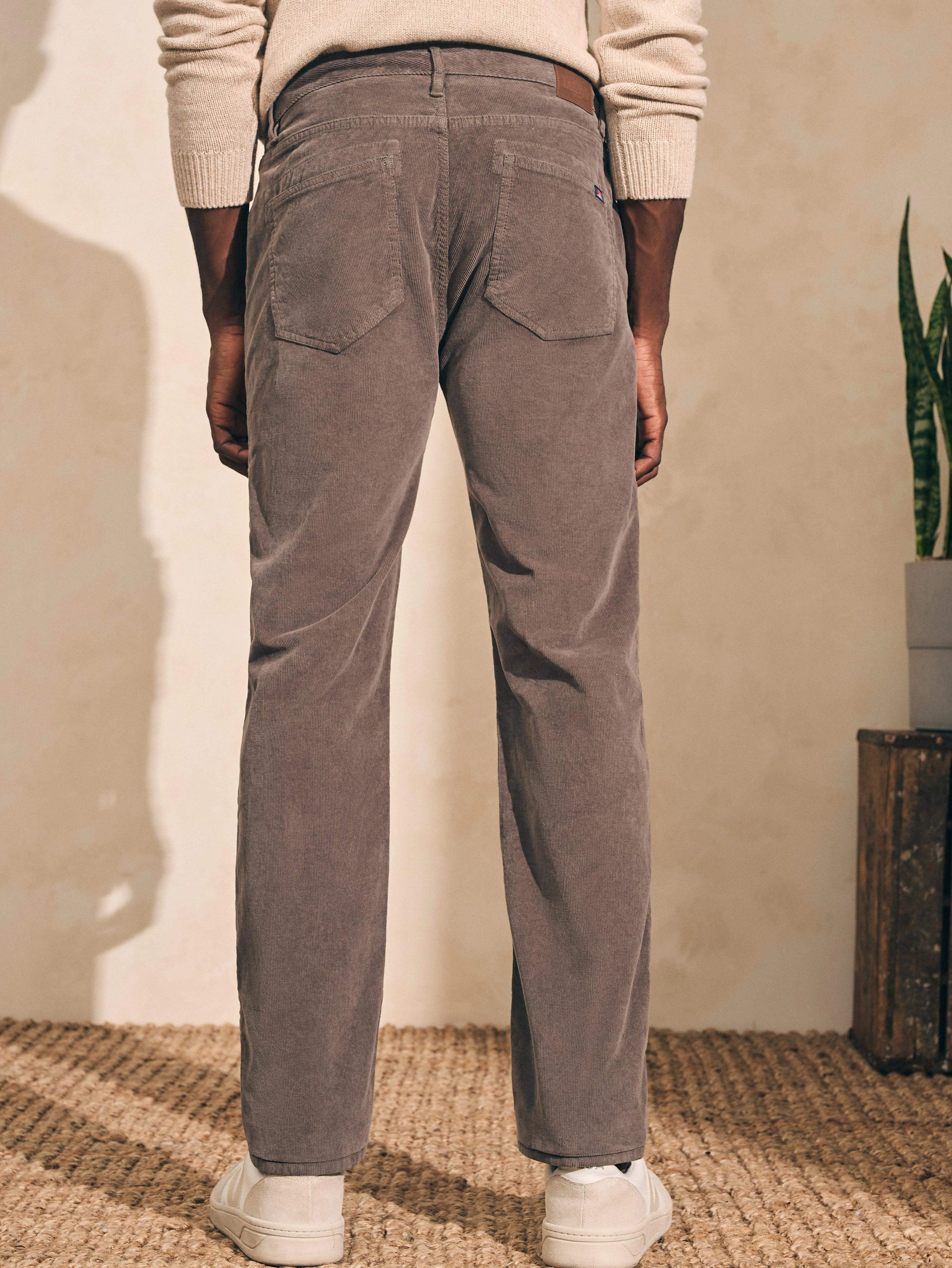 Stretch Corduroy 5-Pocket Pant (34" Inseam) - Rugged Grey sold by Faherty product image thumbnail 5