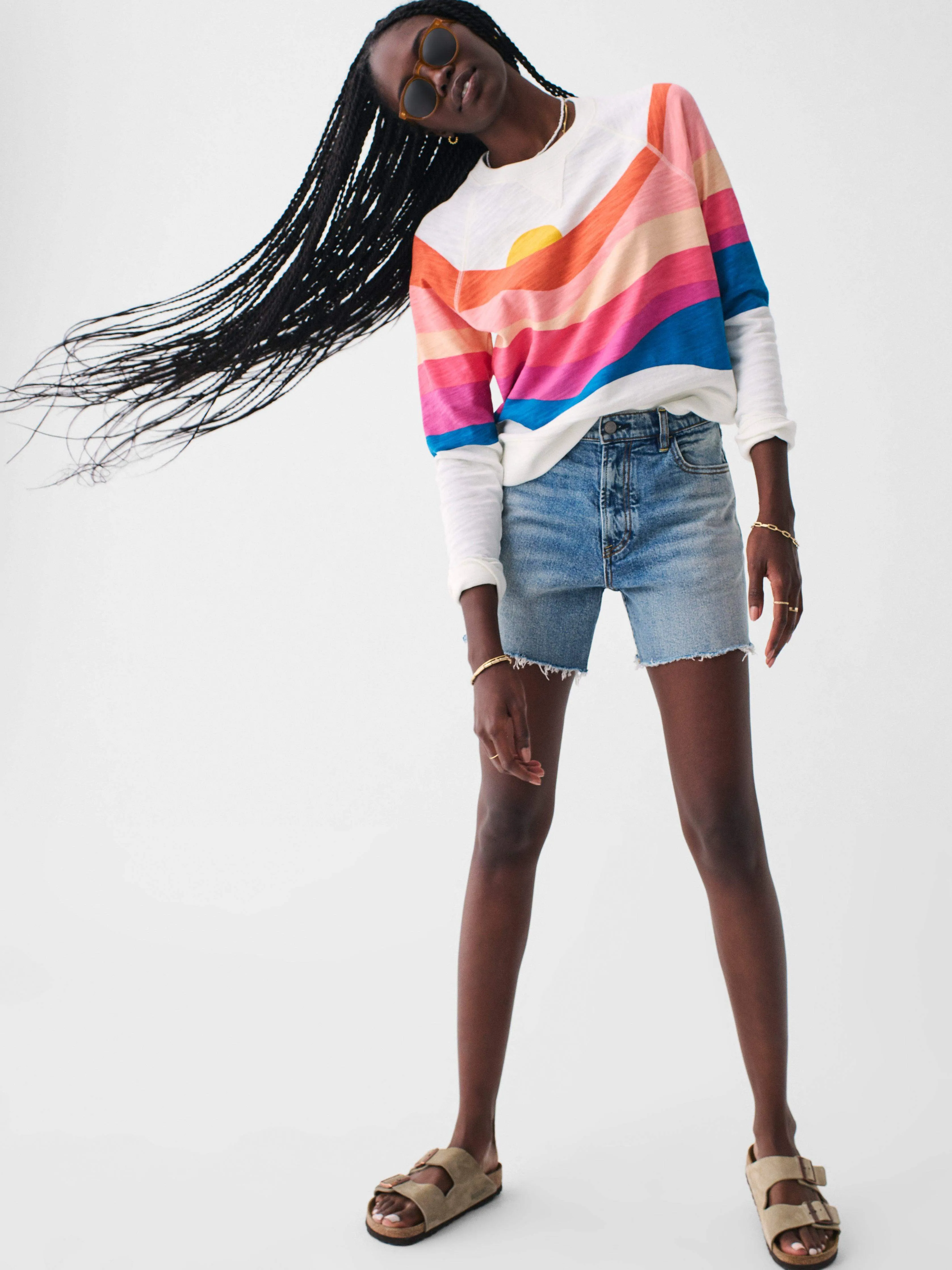 Sunwashed Slub Crewneck - Soleil Sunset Waves sold by Faherty product image thumbnail 3