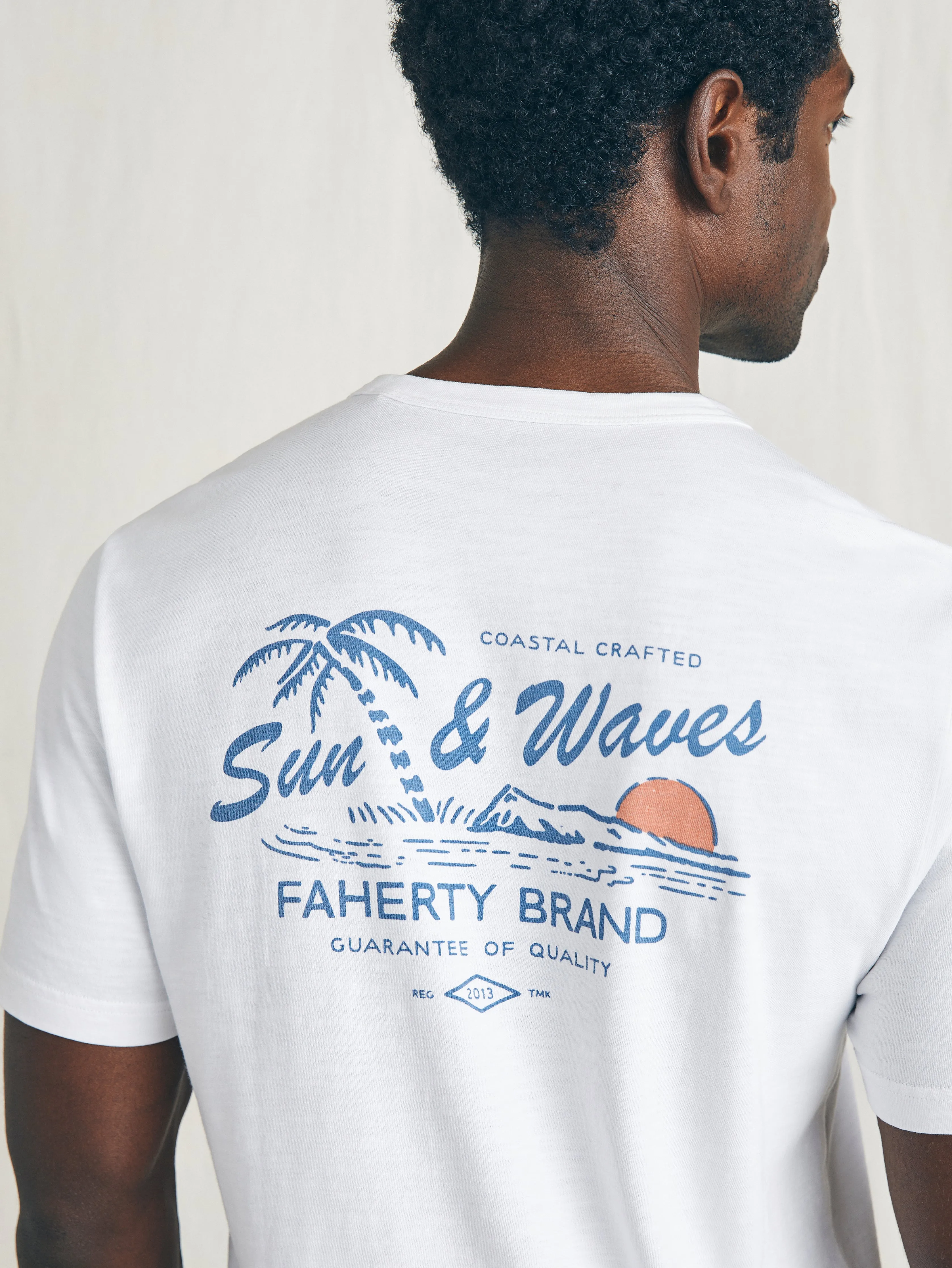Sunwashed Graphic Tee - White sold by Faherty product image thumbnail 3