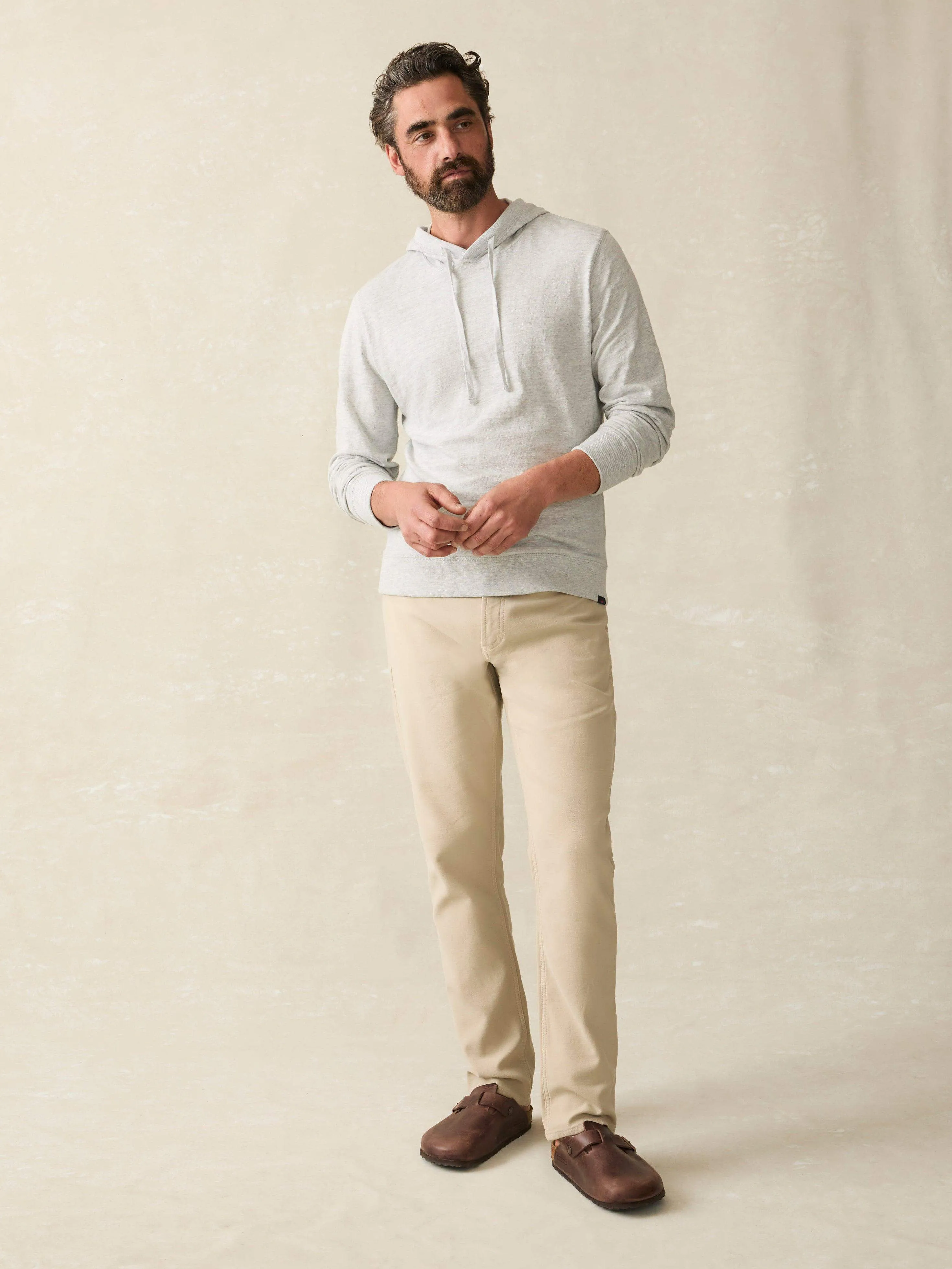 Sunwashed Slub Hoodie - Light Grey Heather sold by Faherty product image thumbnail 4