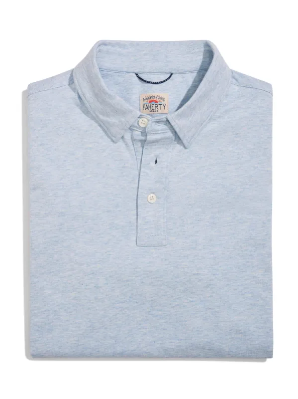 Movement™ Short-Sleeve Polo Shirt - Cardiff Blue Heather sold by Faherty