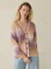 Seaside Spacedye Cardigan - Amethyst Dusk sold by Faherty