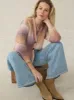 Seaside Spacedye Cardigan - Amethyst Dusk sold by Faherty