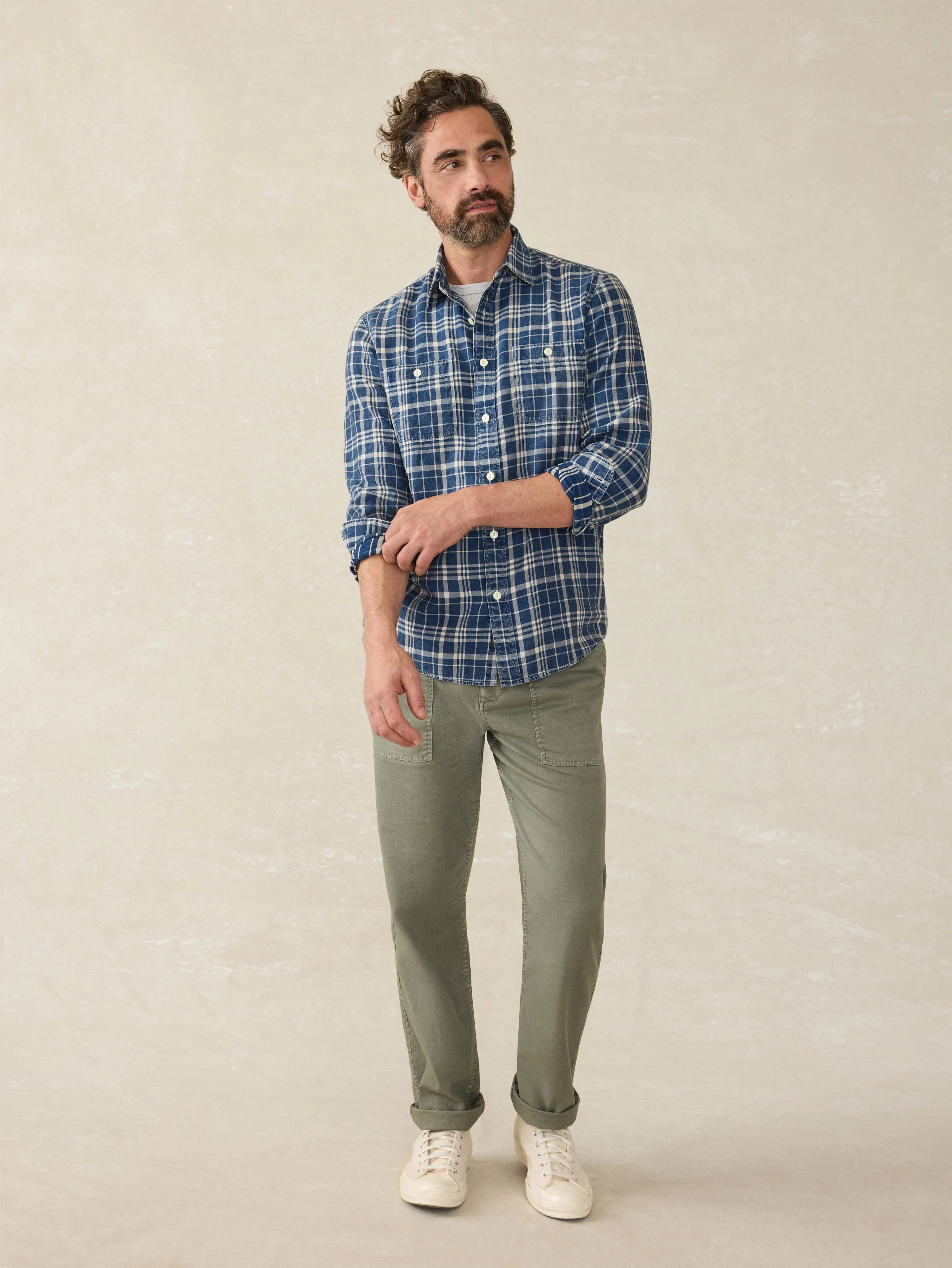 Tried & True Chambray Workshirt - Bar Harbor Plaid sold by Faherty product image thumbnail 4