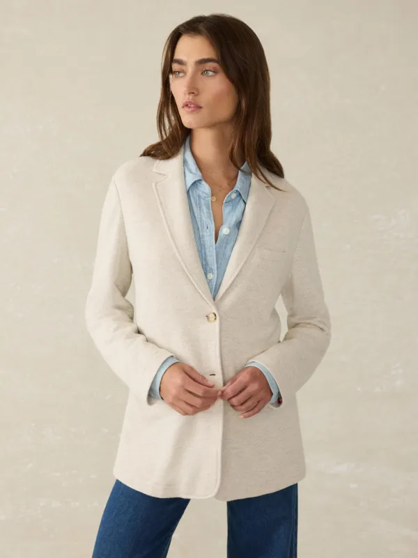 Inlet Knit Blazer - Light Oatmeal Melange sold by Faherty