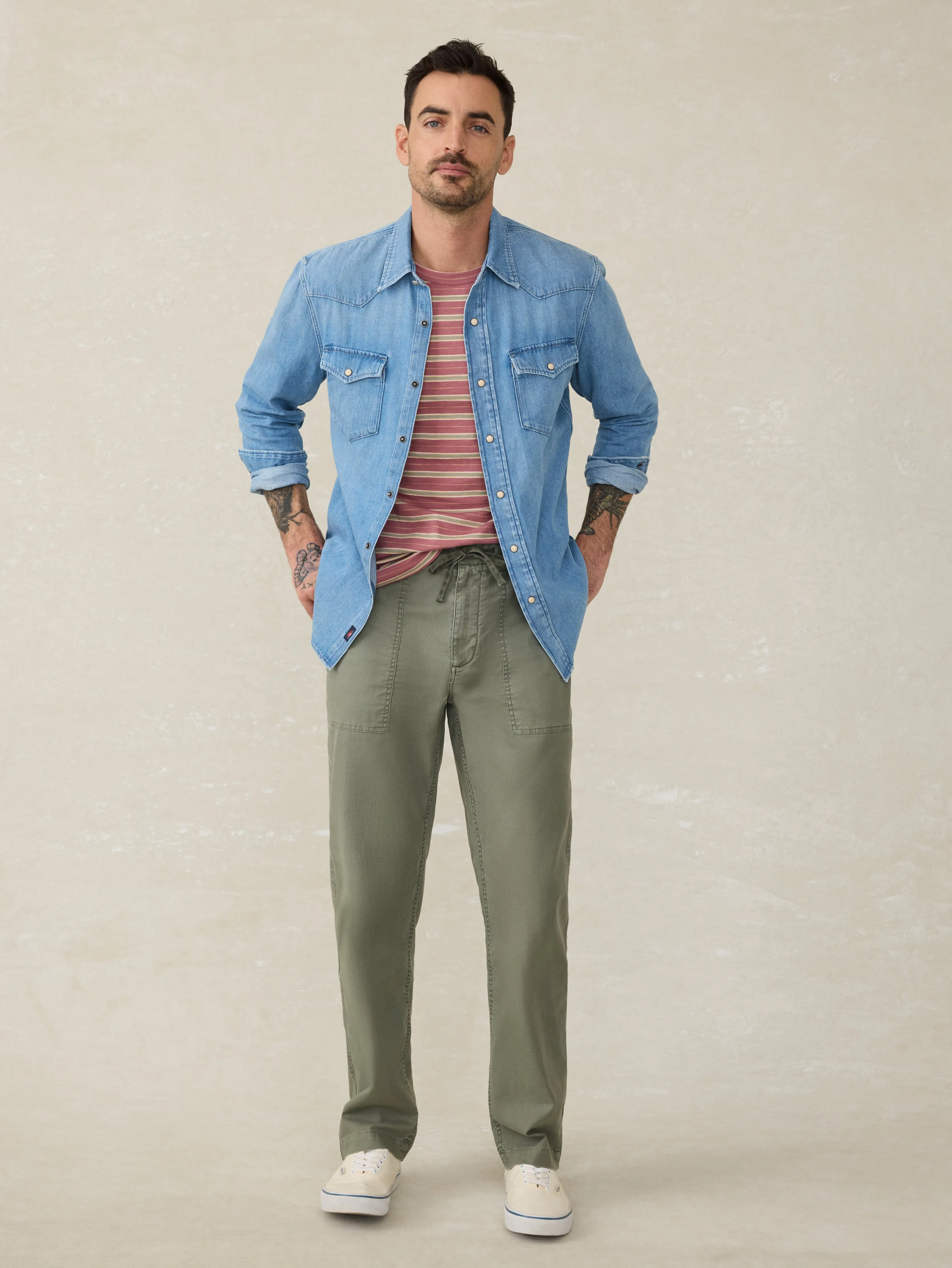 Dune Utility Pant - Desert Olive sold by Faherty product image thumbnail 4