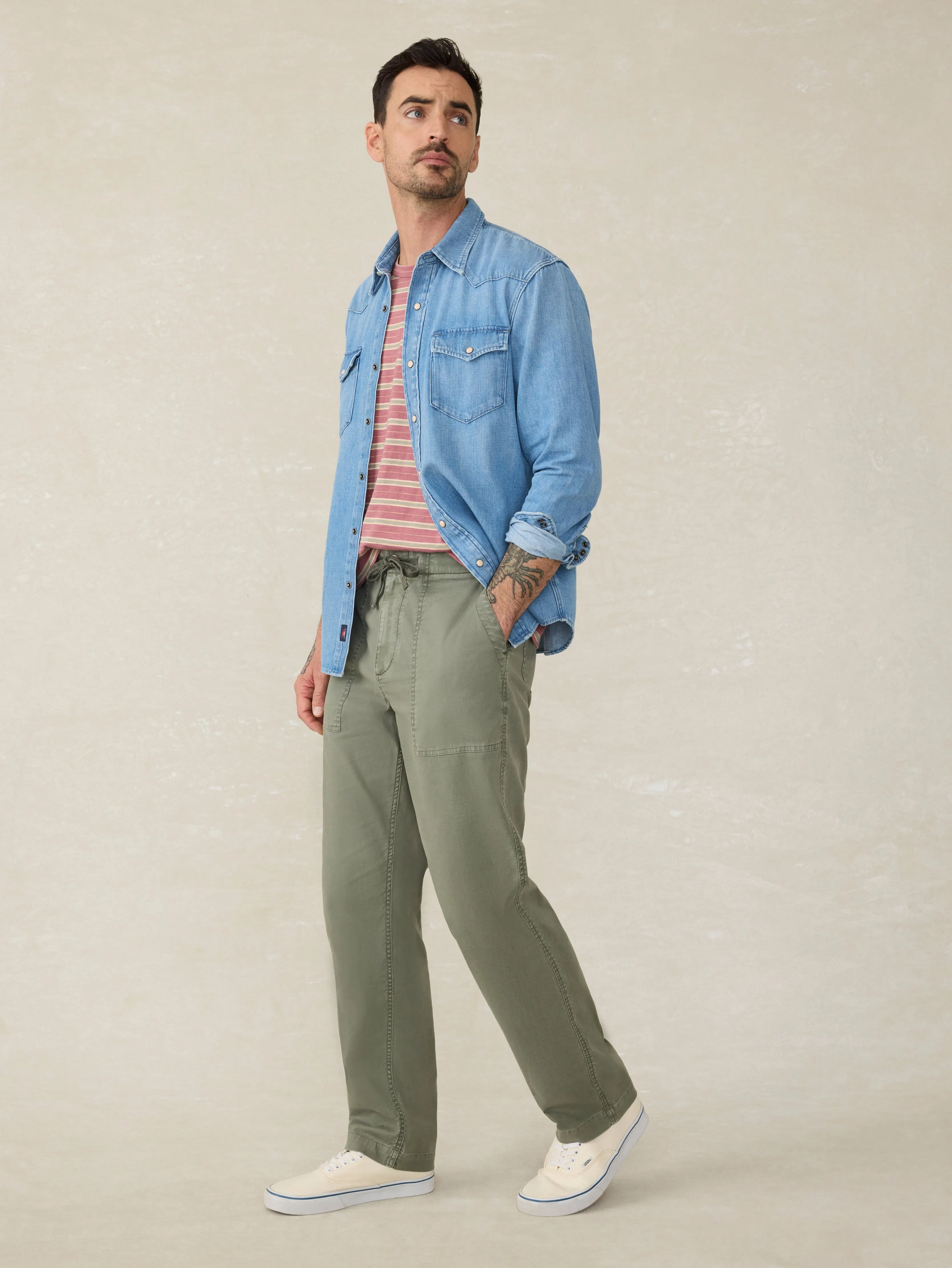 Dune Utility Pant - Desert Olive sold by Faherty product image thumbnail 3