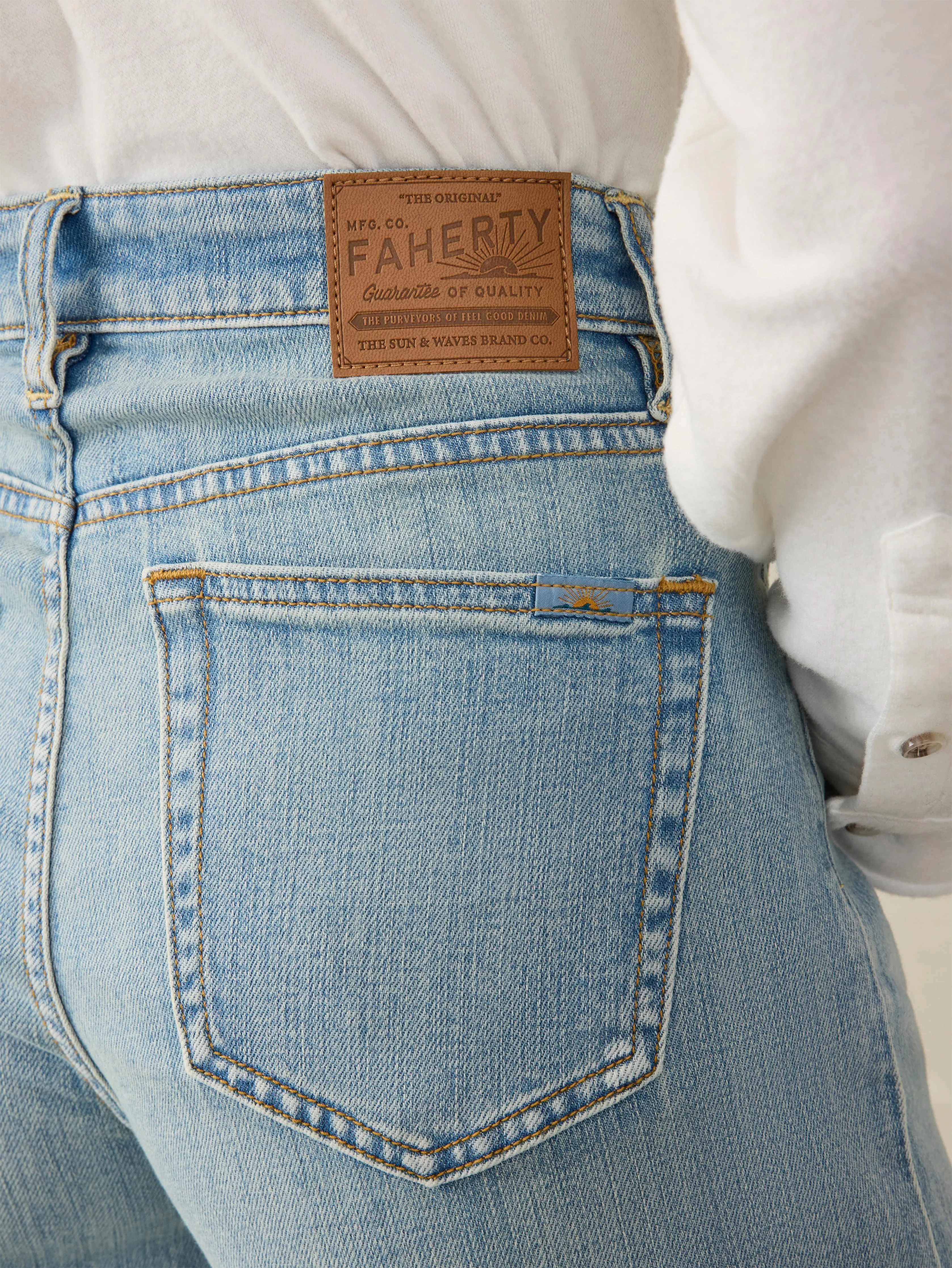 Saturday Denim Wide Leg - West Cove Wash sold by Faherty product image thumbnail 3