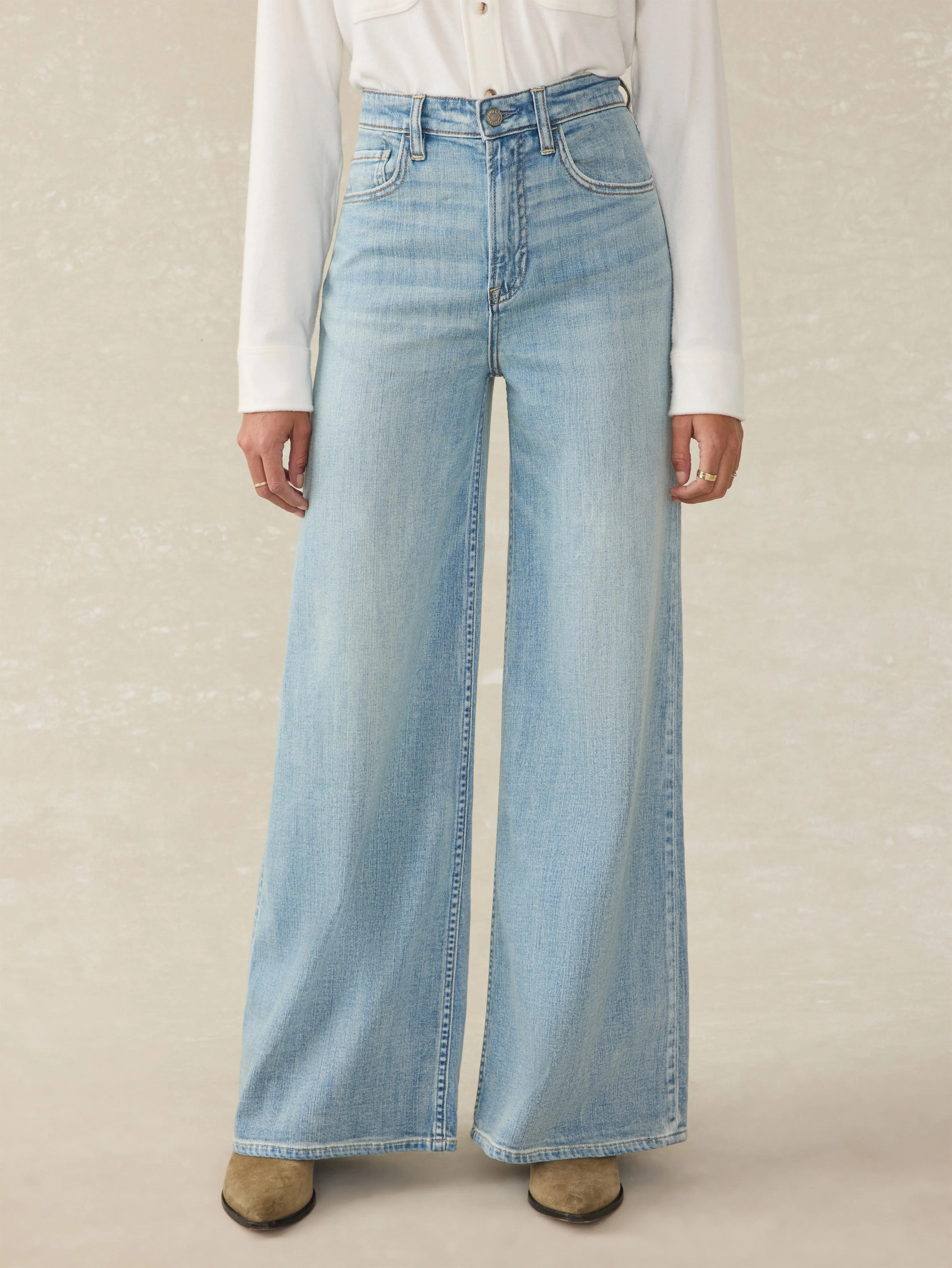 Saturday Denim Wide Leg - West Cove Wash sold by Faherty