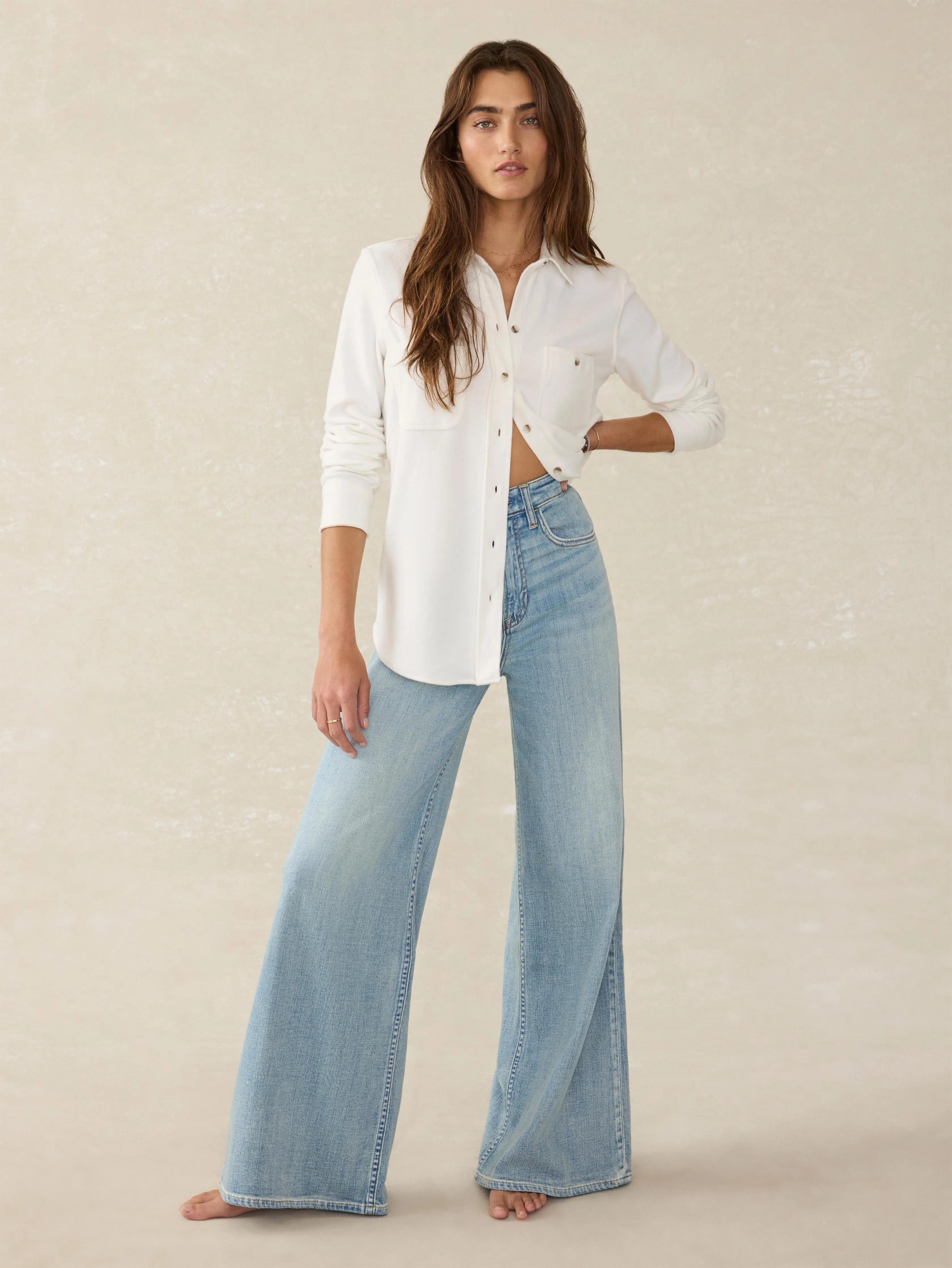 Saturday Denim Wide Leg - West Cove Wash sold by Faherty product image thumbnail 5