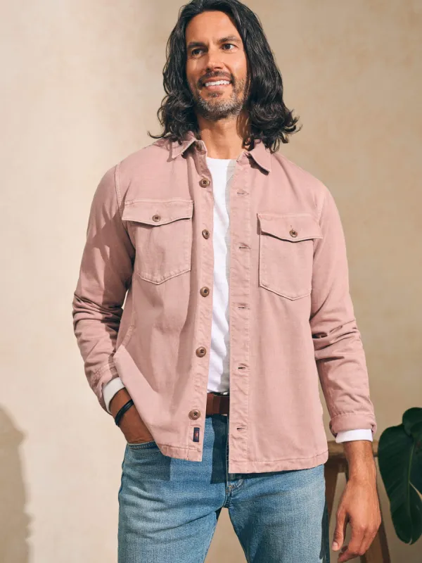 Jersey Shirt Jacket - Autumn Quartz sold by Faherty