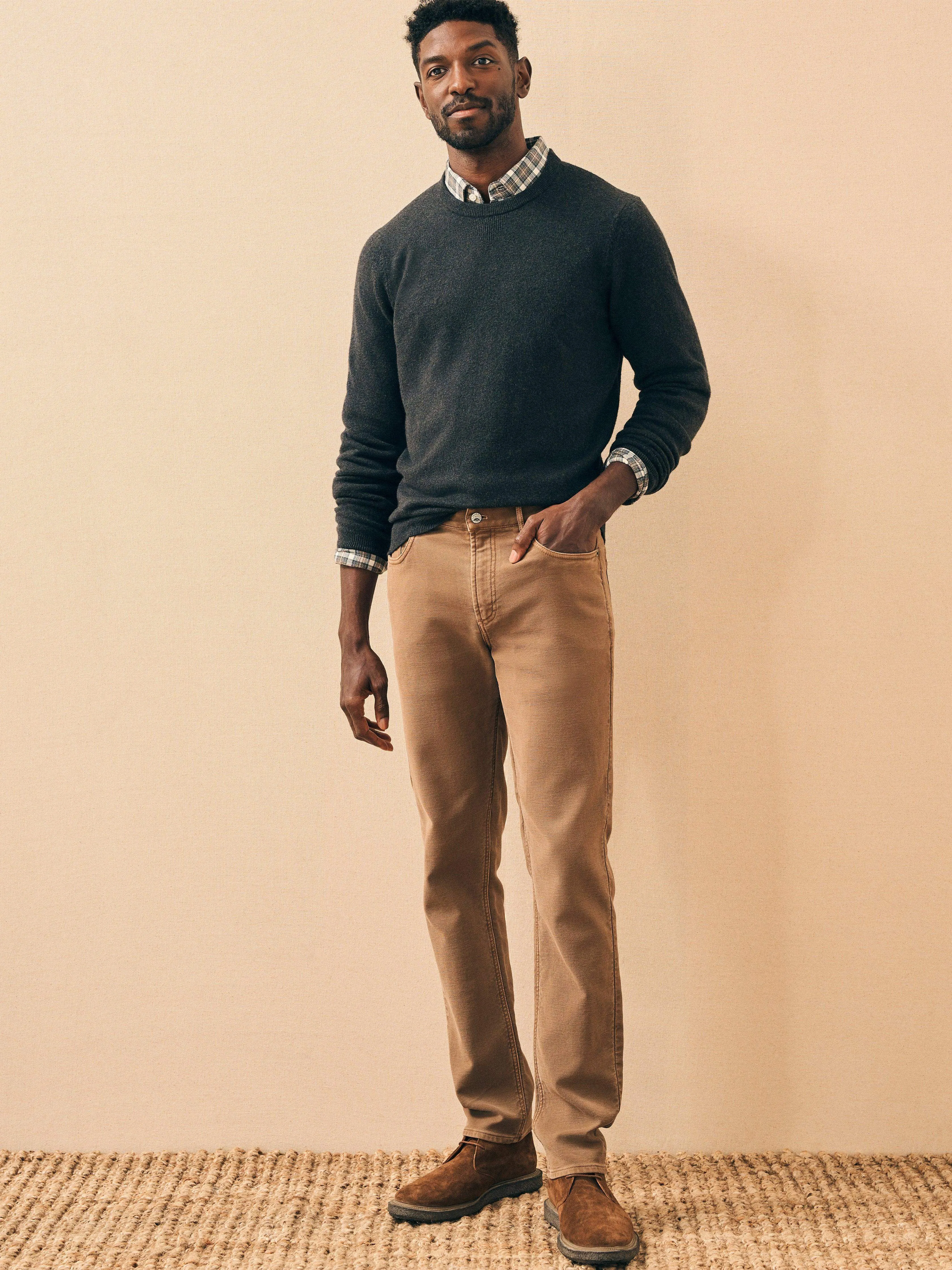 Stretch Terry 5-Pocket Pant (32" Inseam) - Bark Brown sold by Faherty product image thumbnail 3