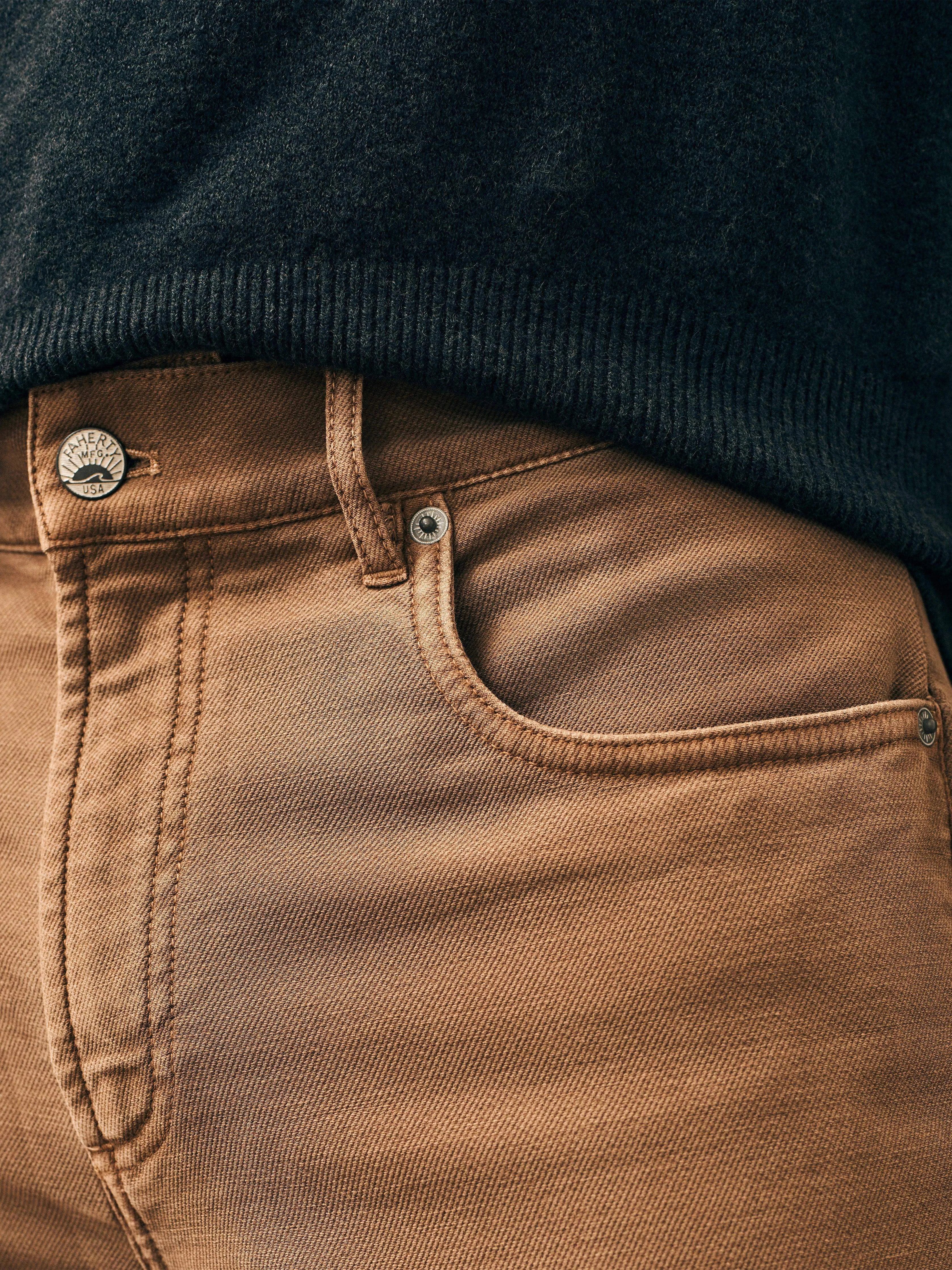 Stretch Terry 5-Pocket Pant (32" Inseam) - Bark Brown sold by Faherty product image thumbnail 4