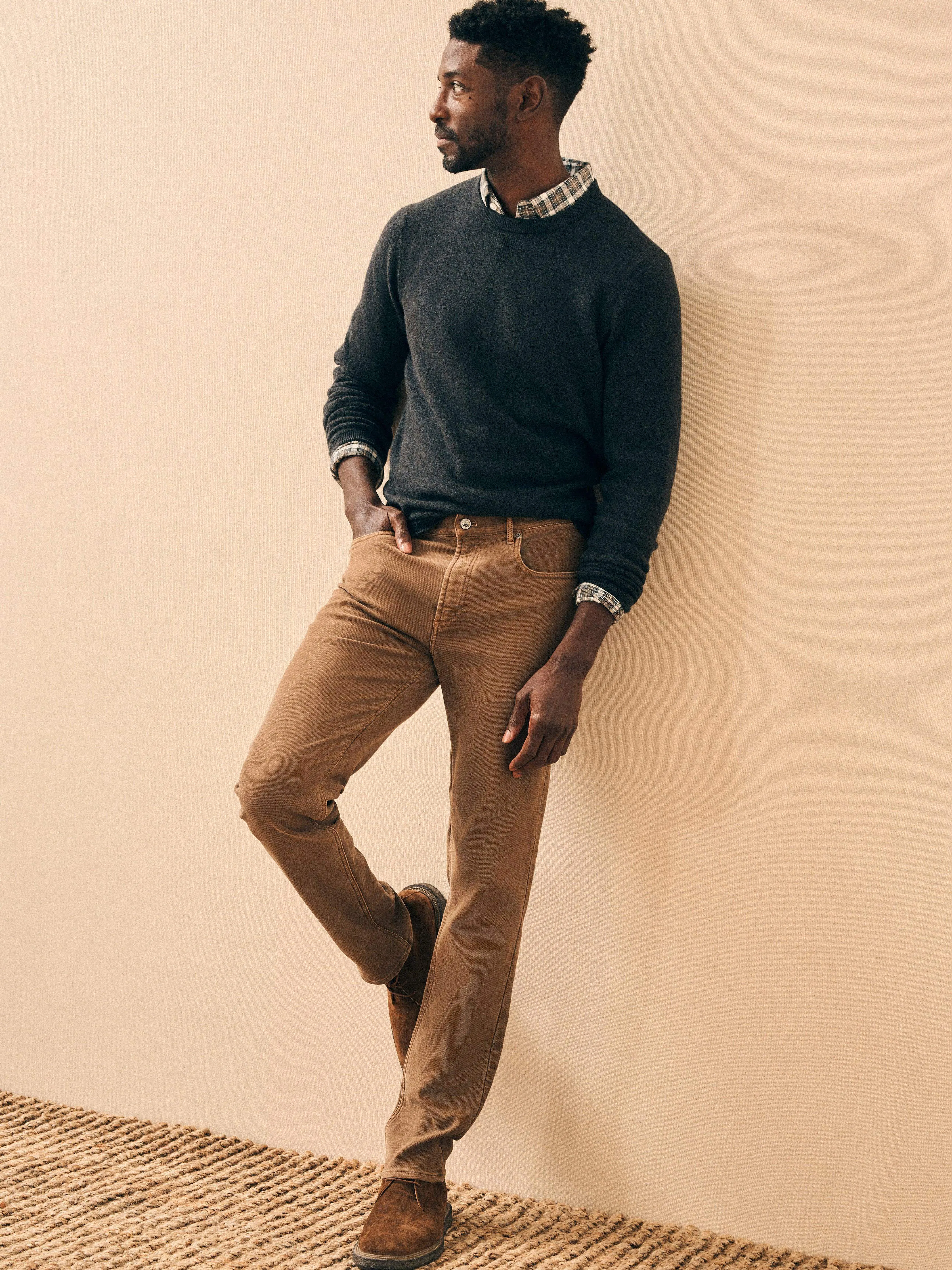 Stretch Terry 5-Pocket Pant (32" Inseam) - Bark Brown sold by Faherty product image thumbnail 2